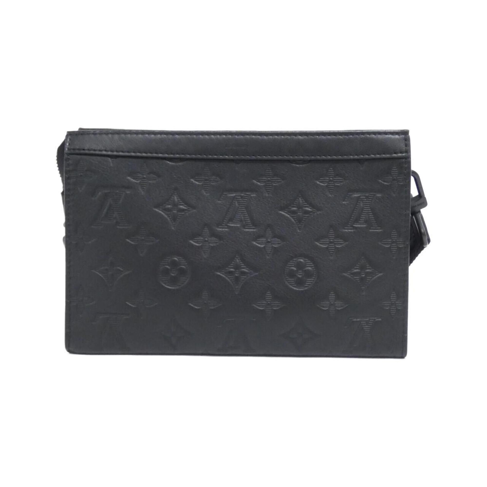Louis Vuitton Black Leather Pouch Shoulder Bag (Pre-Owned)