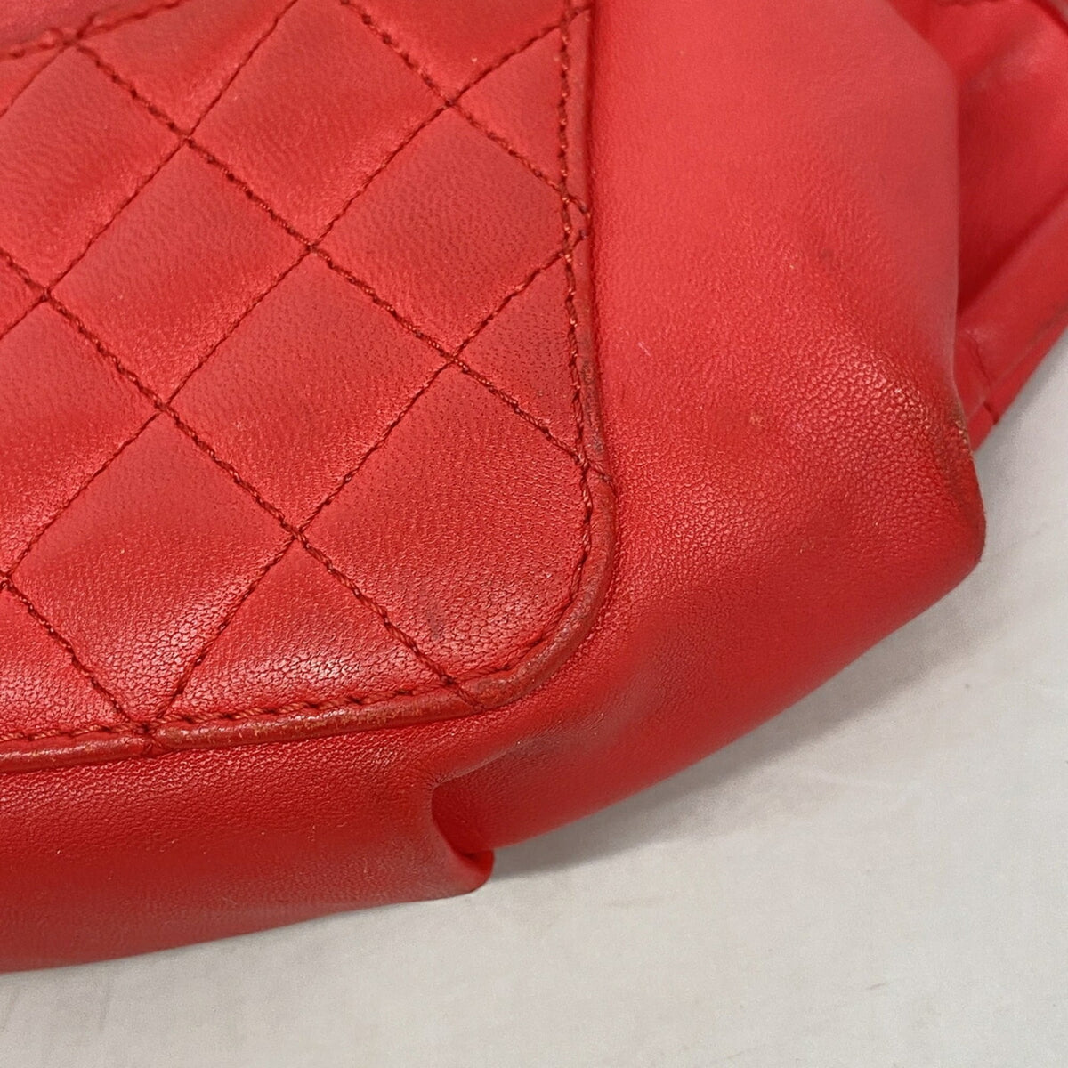 Chanel Red Color Leather Sling Bag (Pre-Owned)