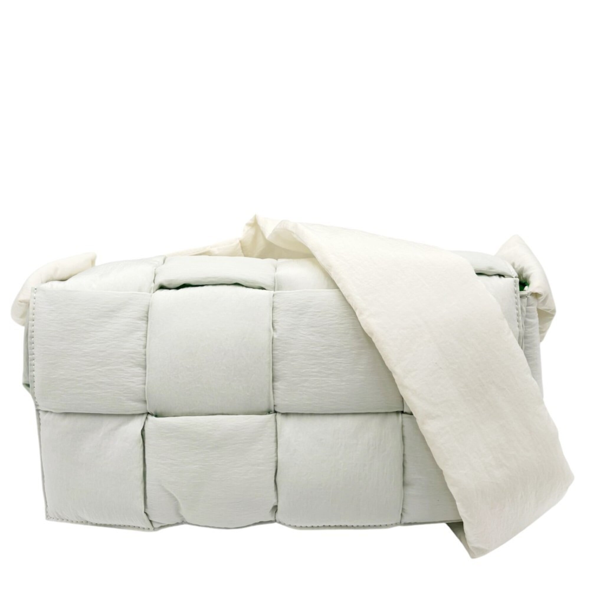 Bottega Veneta Green White Nylon Messenger Bag Shoulder Bag (Pre-Owned)