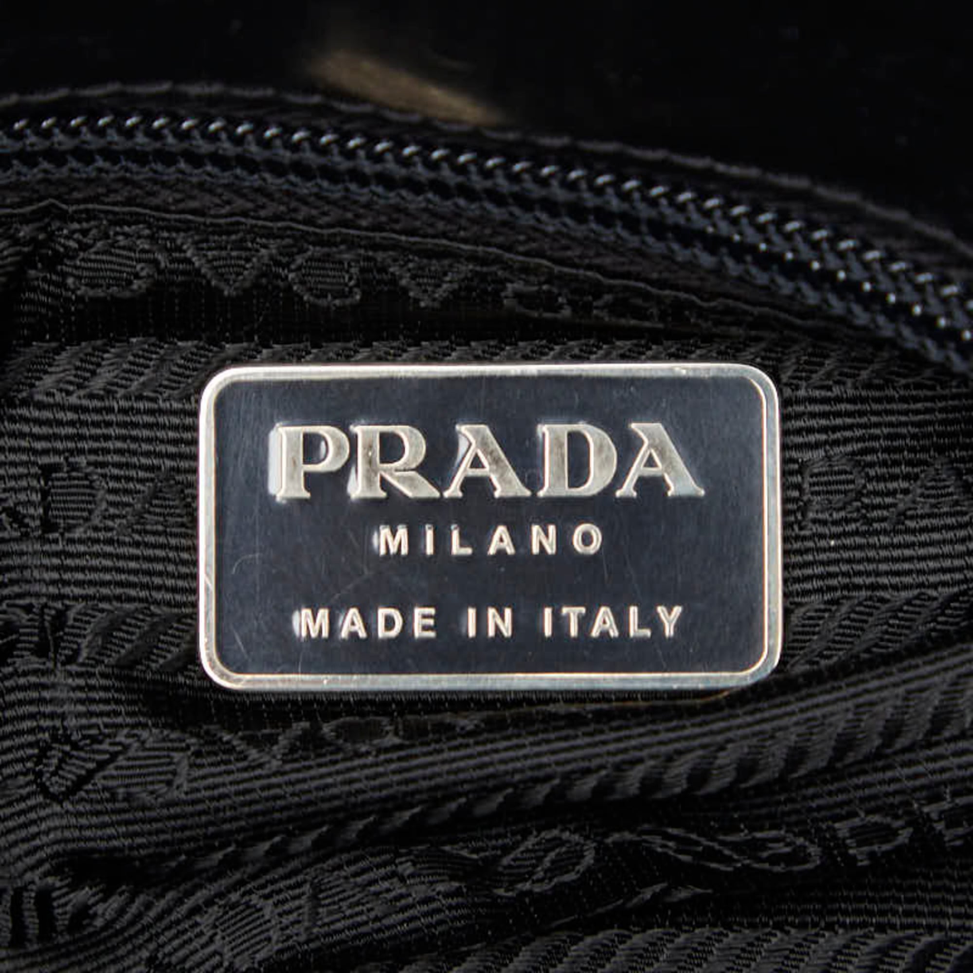 Prada Black White Canvas Tote Bag (Pre-Owned)