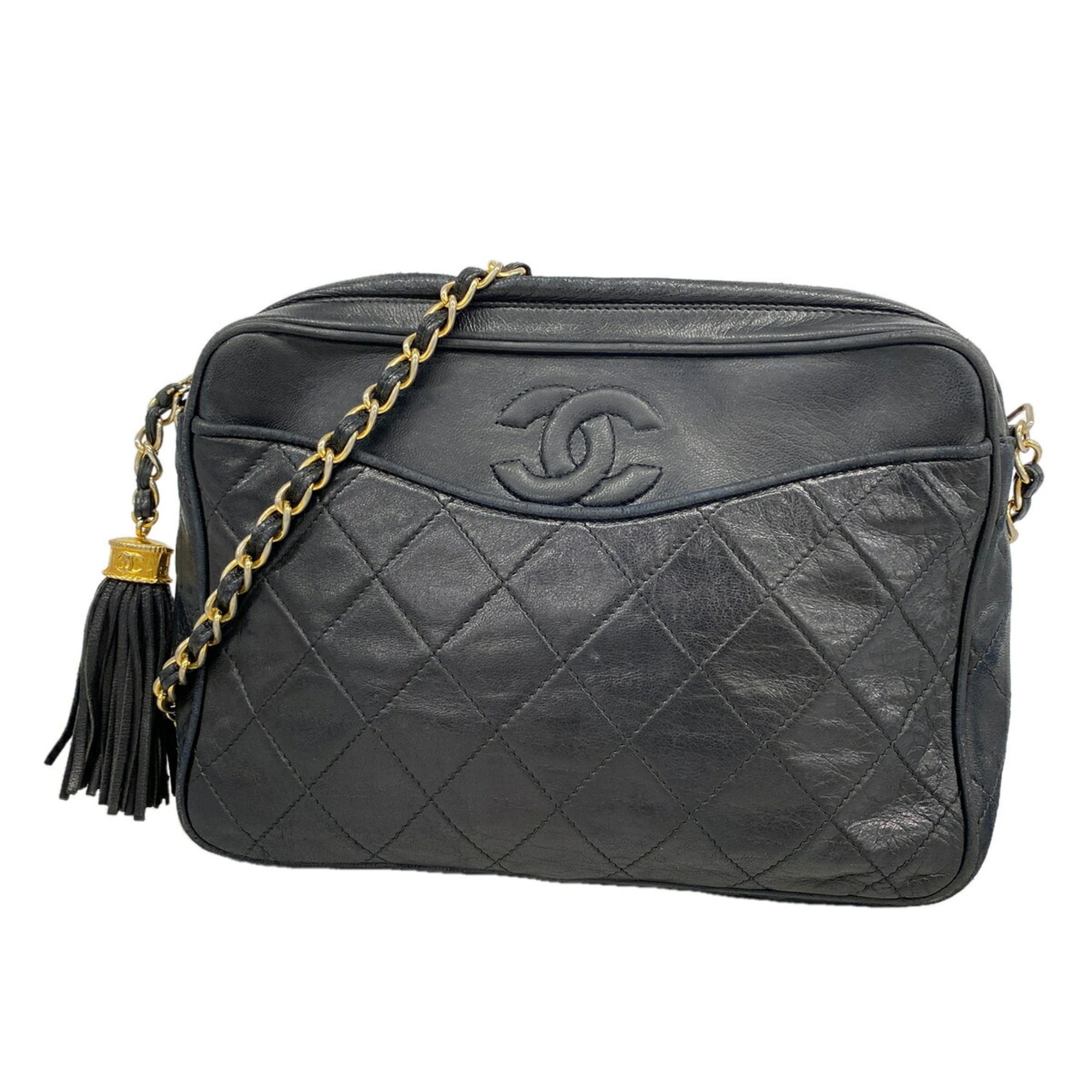 Chanel Black Leather Shoulder Bag (Pre-Owned)