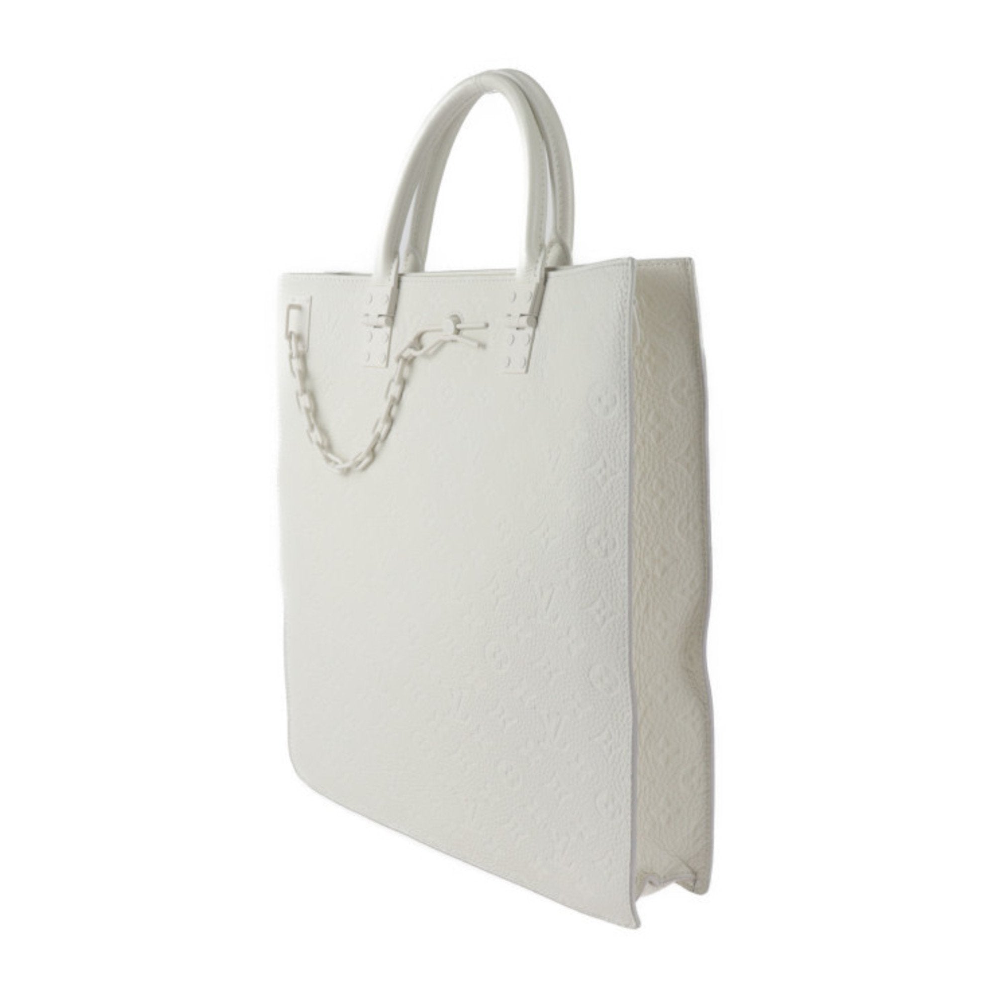 Louis Vuitton White Leather Handbag Shoulder Bag Tote Bag (Pre-Owned)