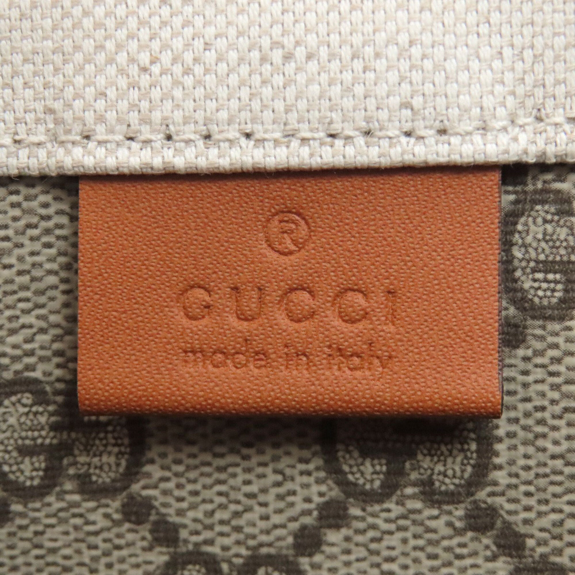 Gucci Beige Brown Canvas Handbag Pouch (Pre-Owned)