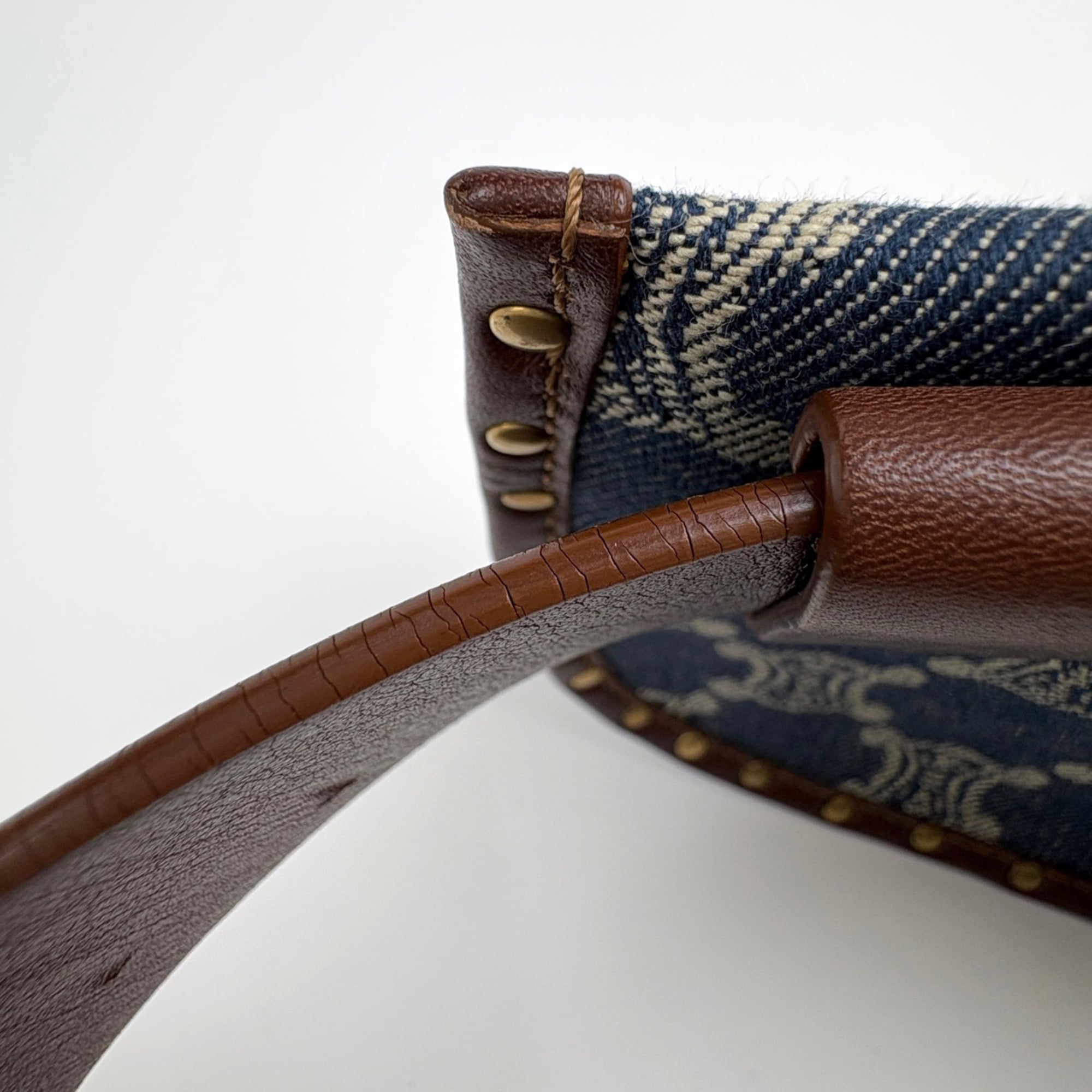 Celine Blue Brown Denim Leather Fanny Pack Sling Bag (Pre-Owned)