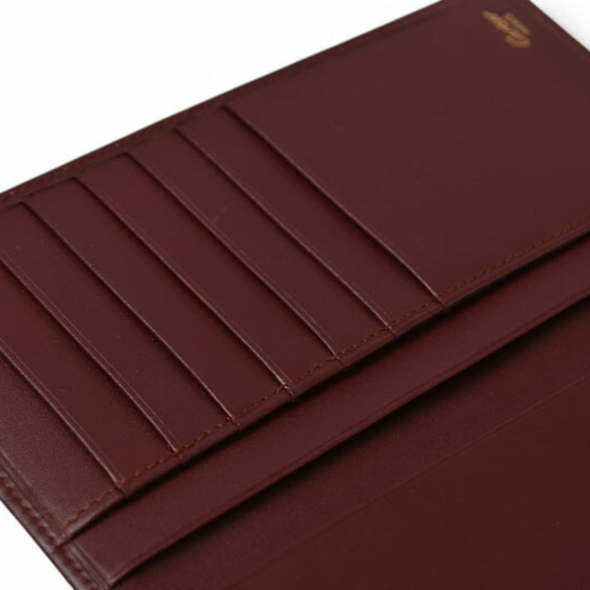 Cartier Must Bordeaux Leather Long Wallet (Bi-Fold) (Pre-Owned)