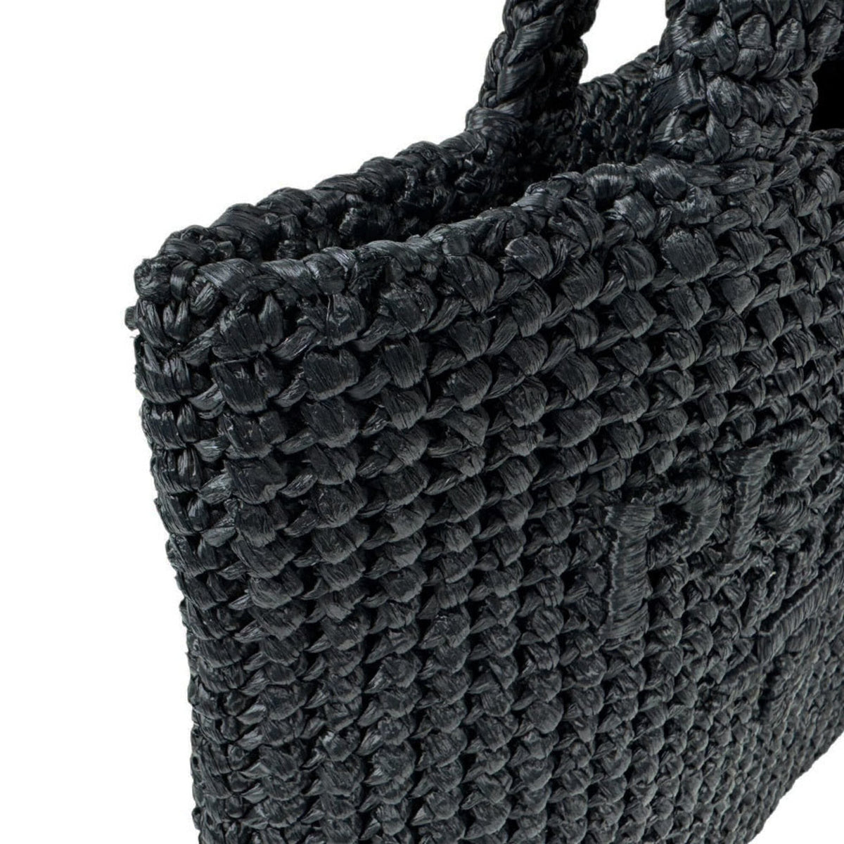 Prada Black Raffia Handbag (Pre-Owned)