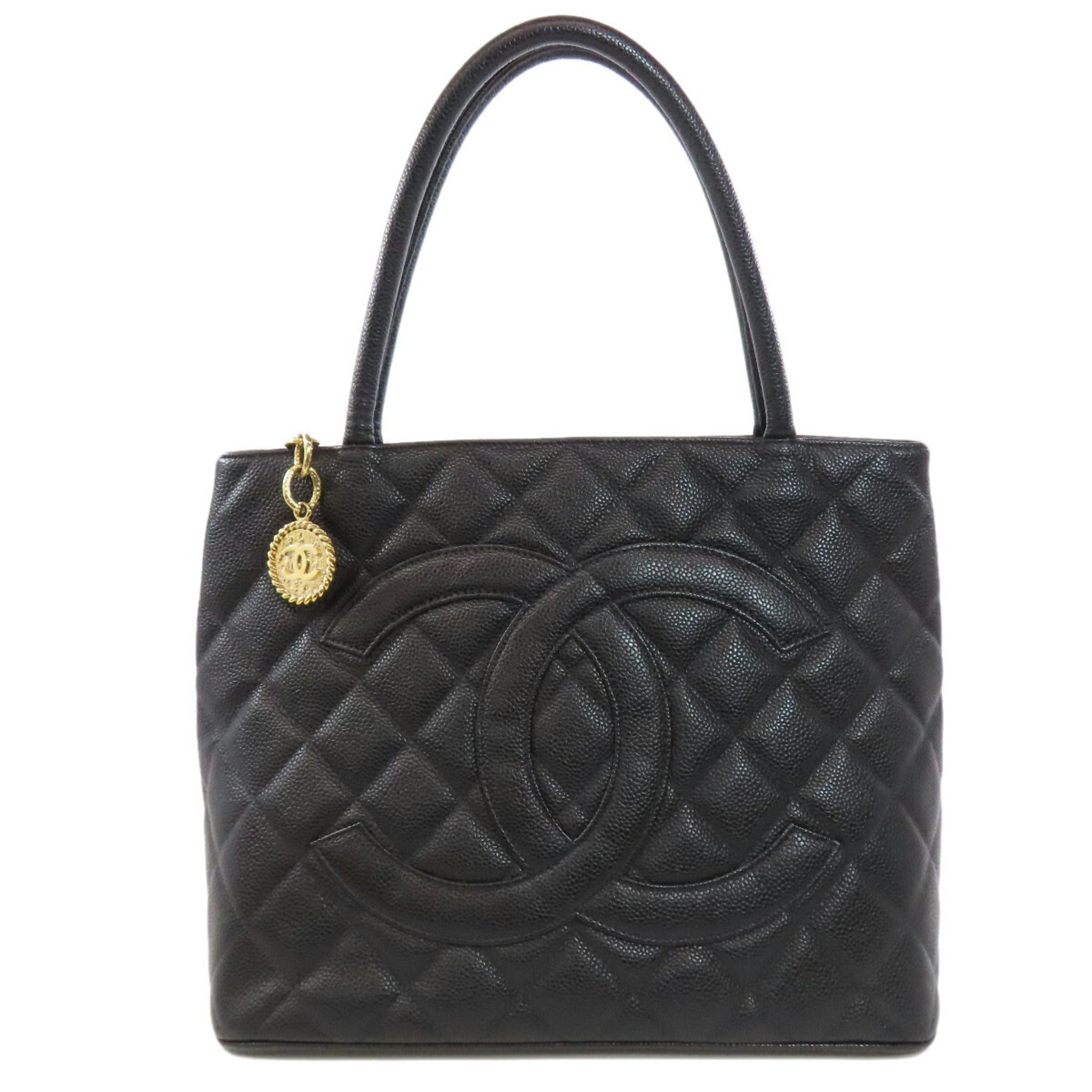 Chanel Black Caviar Leather Tote Bag (Pre-Owned)