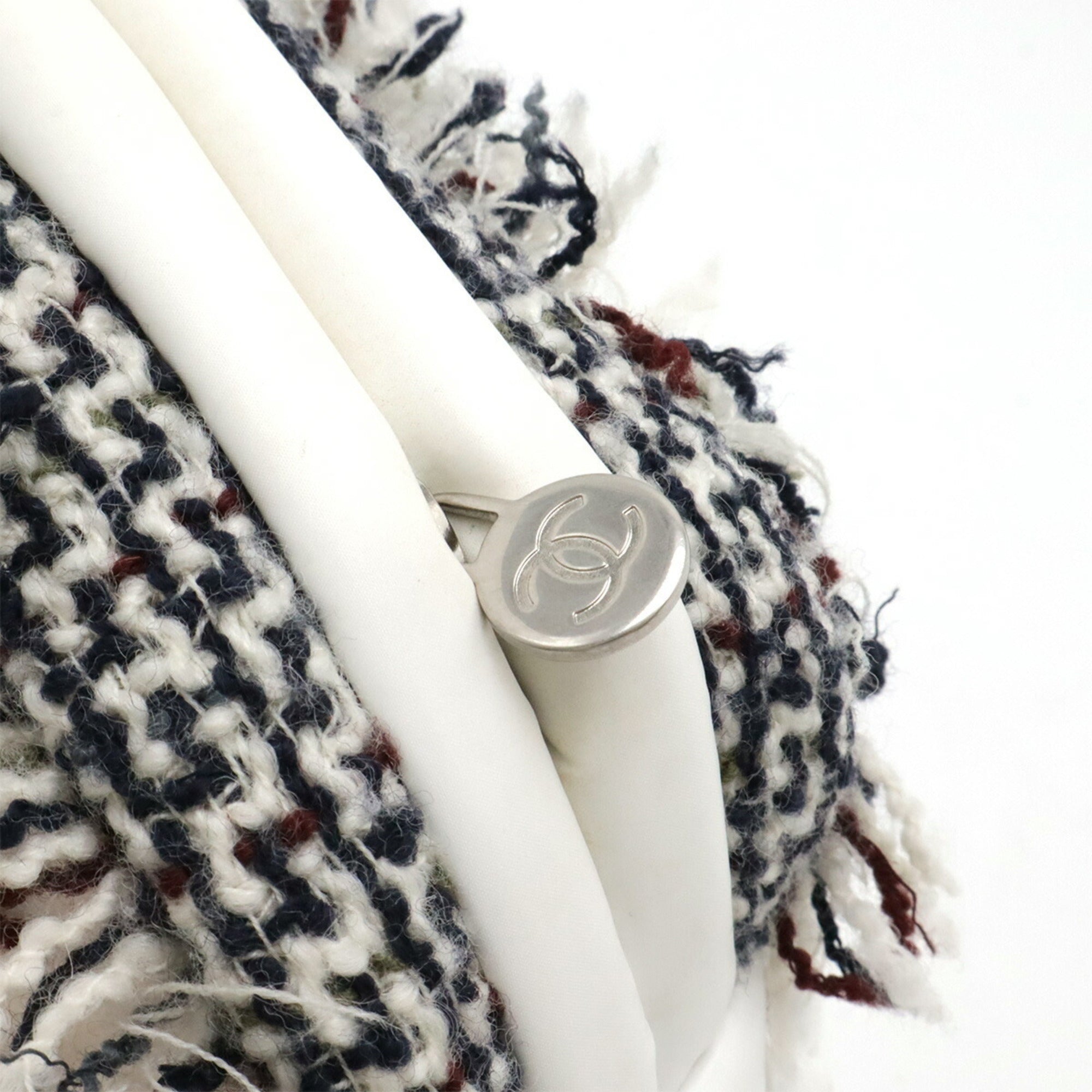Chanel Gray White Yellow Nylon Pouch Sling Bag (Pre-Owned)