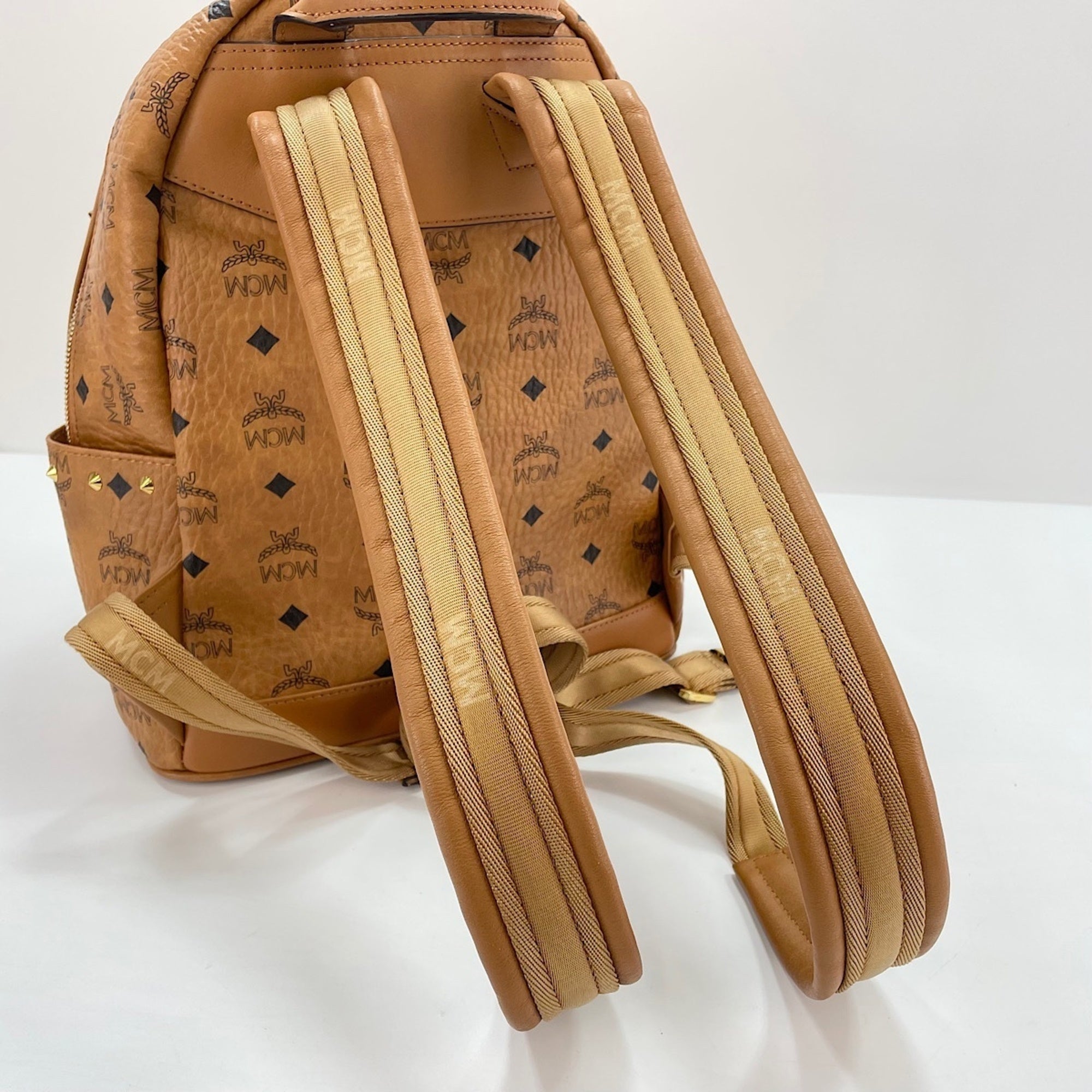 Mcm Beige Coated Canvas Backpack (Pre-Owned)