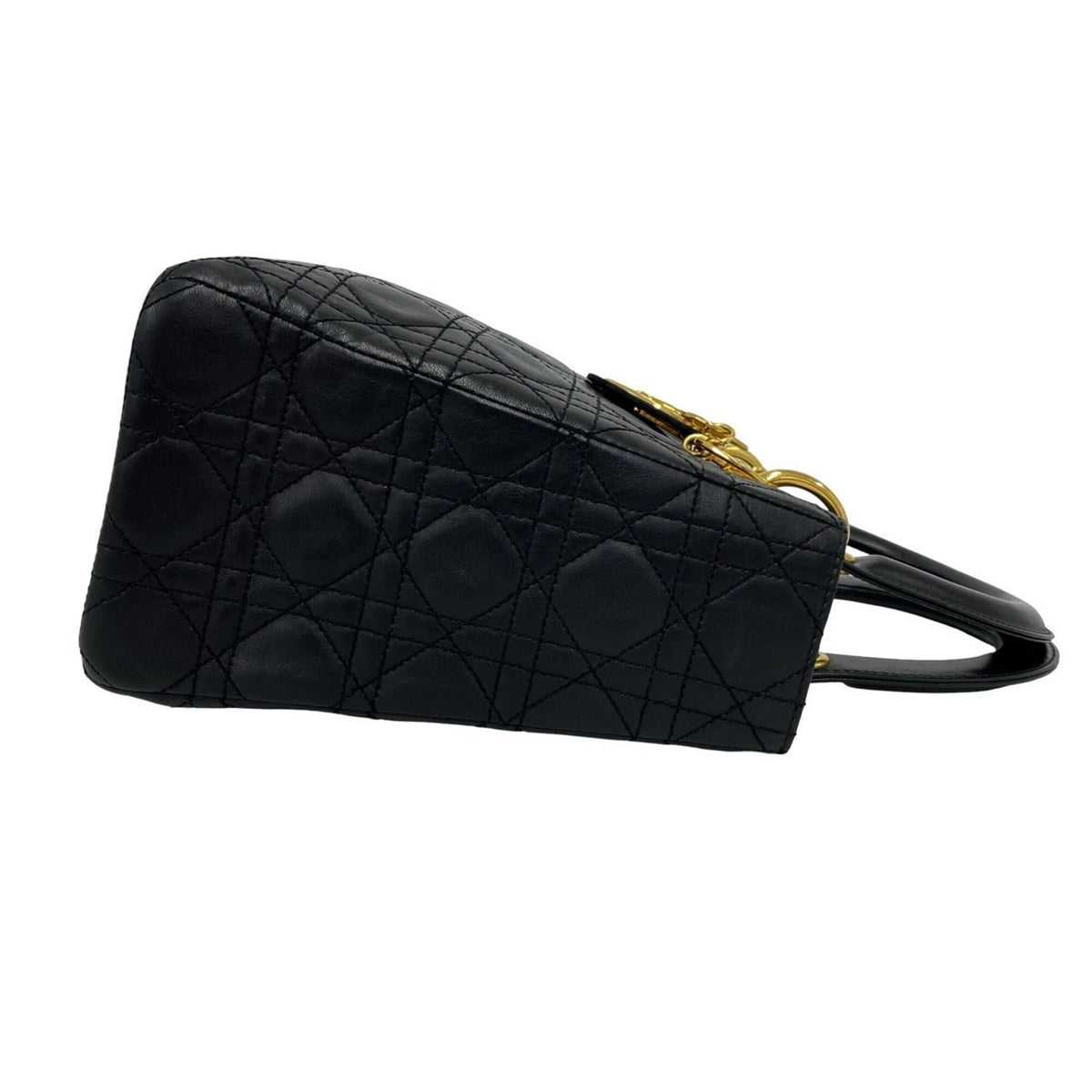 Christian Dior Black Leather Handbag Shoulder Bag (Pre-Owned)