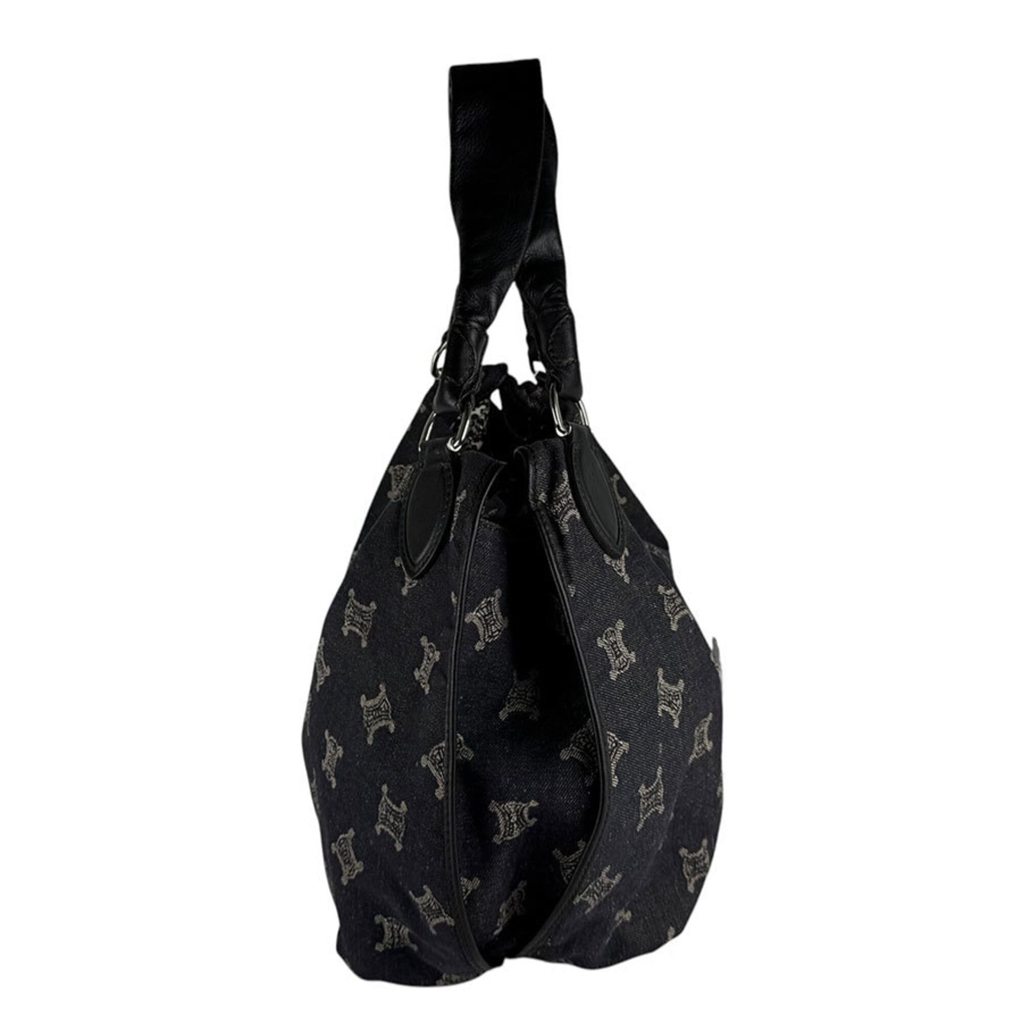 Celine Black Denim Leather Handbag (Pre-Owned)