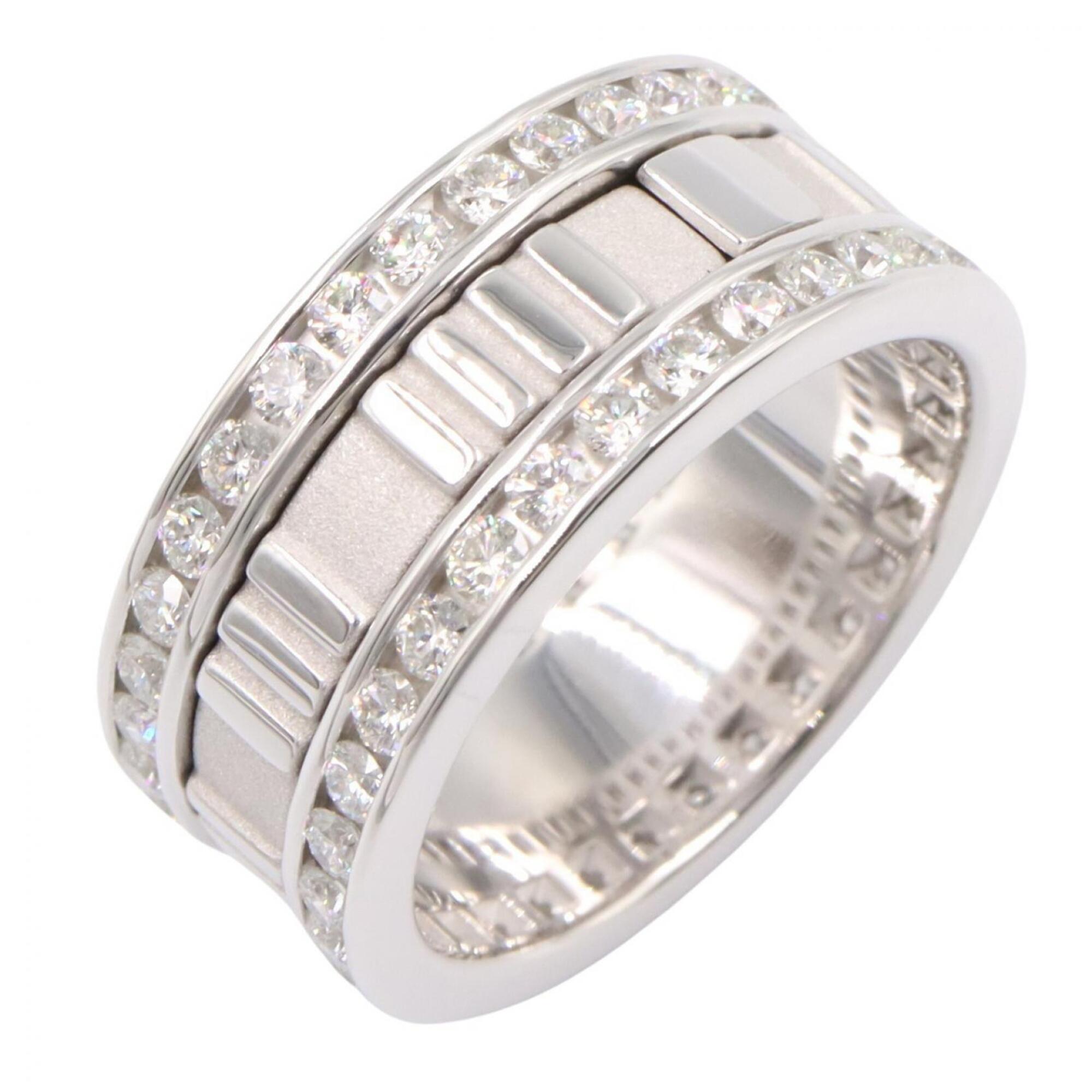 Tiffany Silver Clear White Gold (18K) Band Ring (Pre-Owned)
