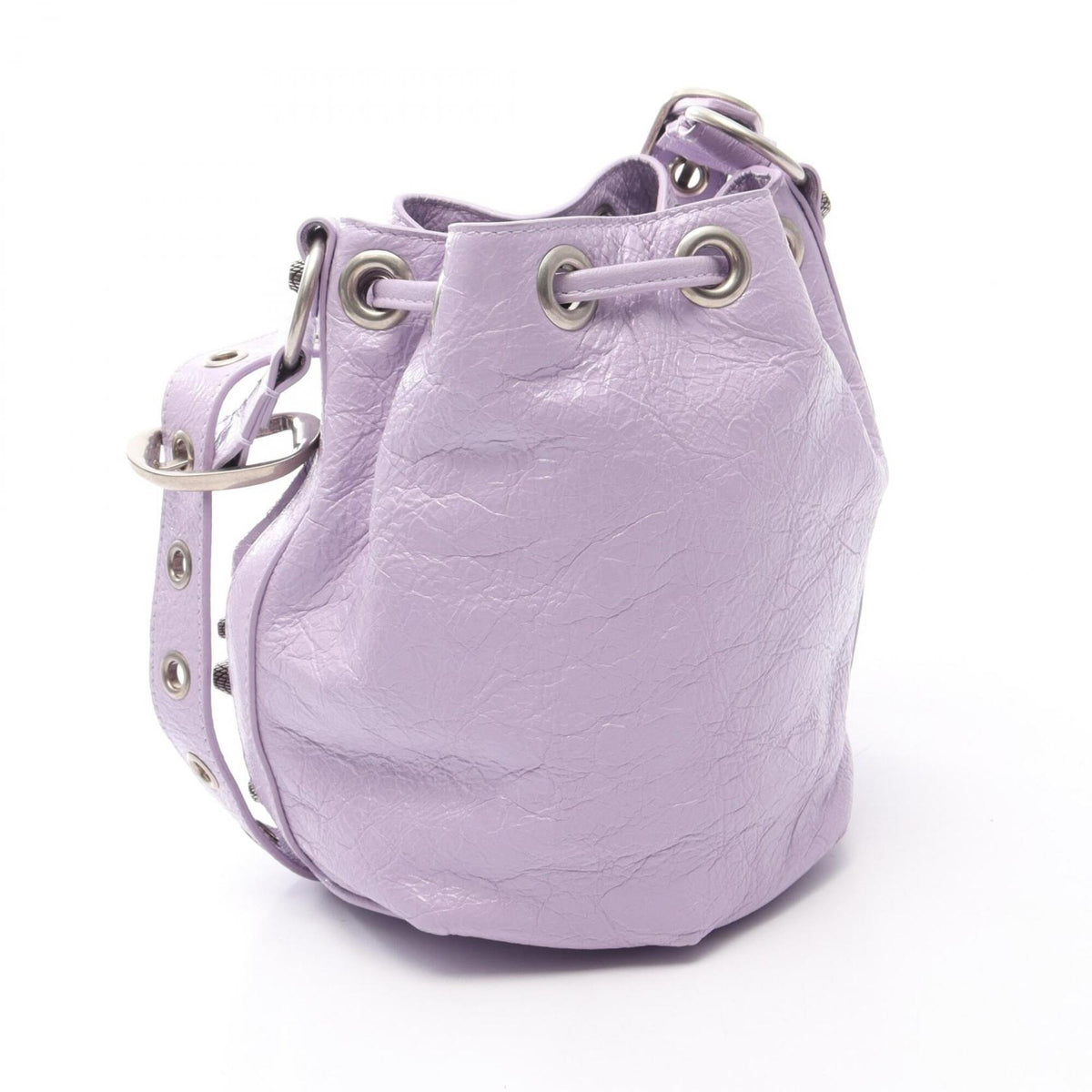 Balenciaga Purple Leather Handbag Pouch Shoulder Bag (Pre-Owned)