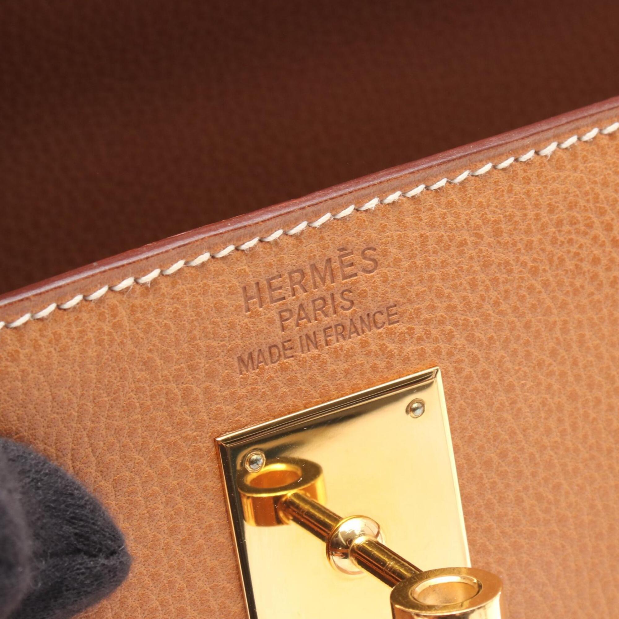 Hermes Brown Natural Leather Handbag (Pre-Owned)
