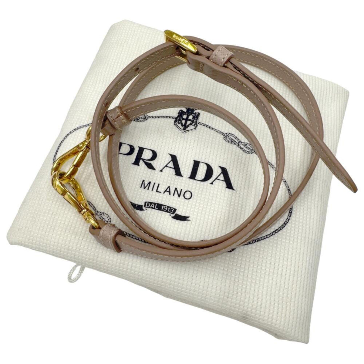 Prada Saffiano Pink Beige Leather Handbag Shoulder Bag (Pre-Owned)