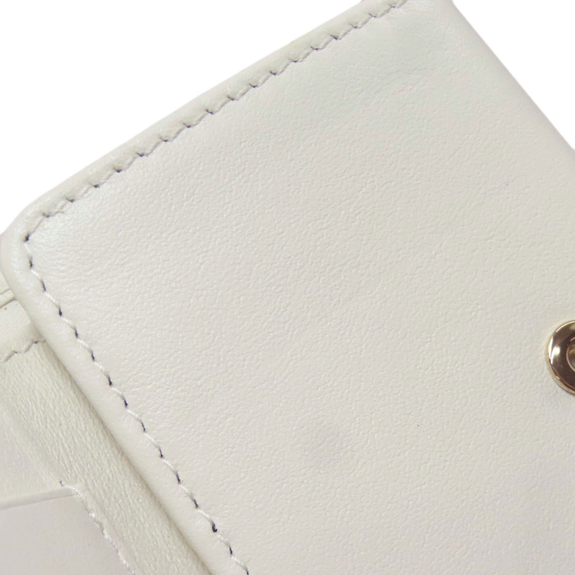Jimmy Choo White Leather Wallet (Tri-Fold) (Pre-Owned)