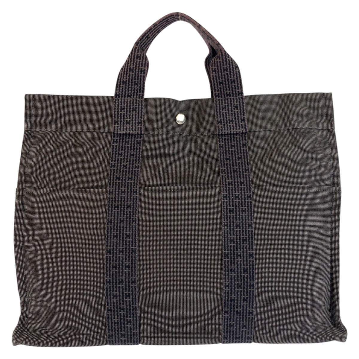 Hermes Gray Polyamide Polyester Handbag Tote Bag (Pre-Owned)