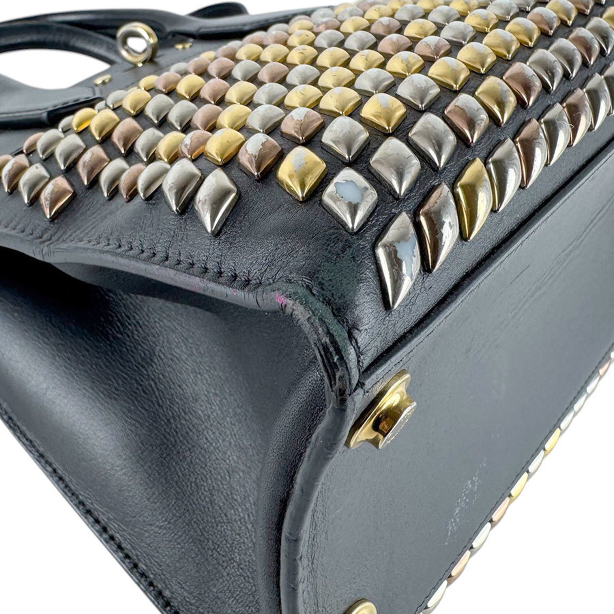 Louis Vuitton Black Leather Handbag Shoulder Bag (Pre-Owned)