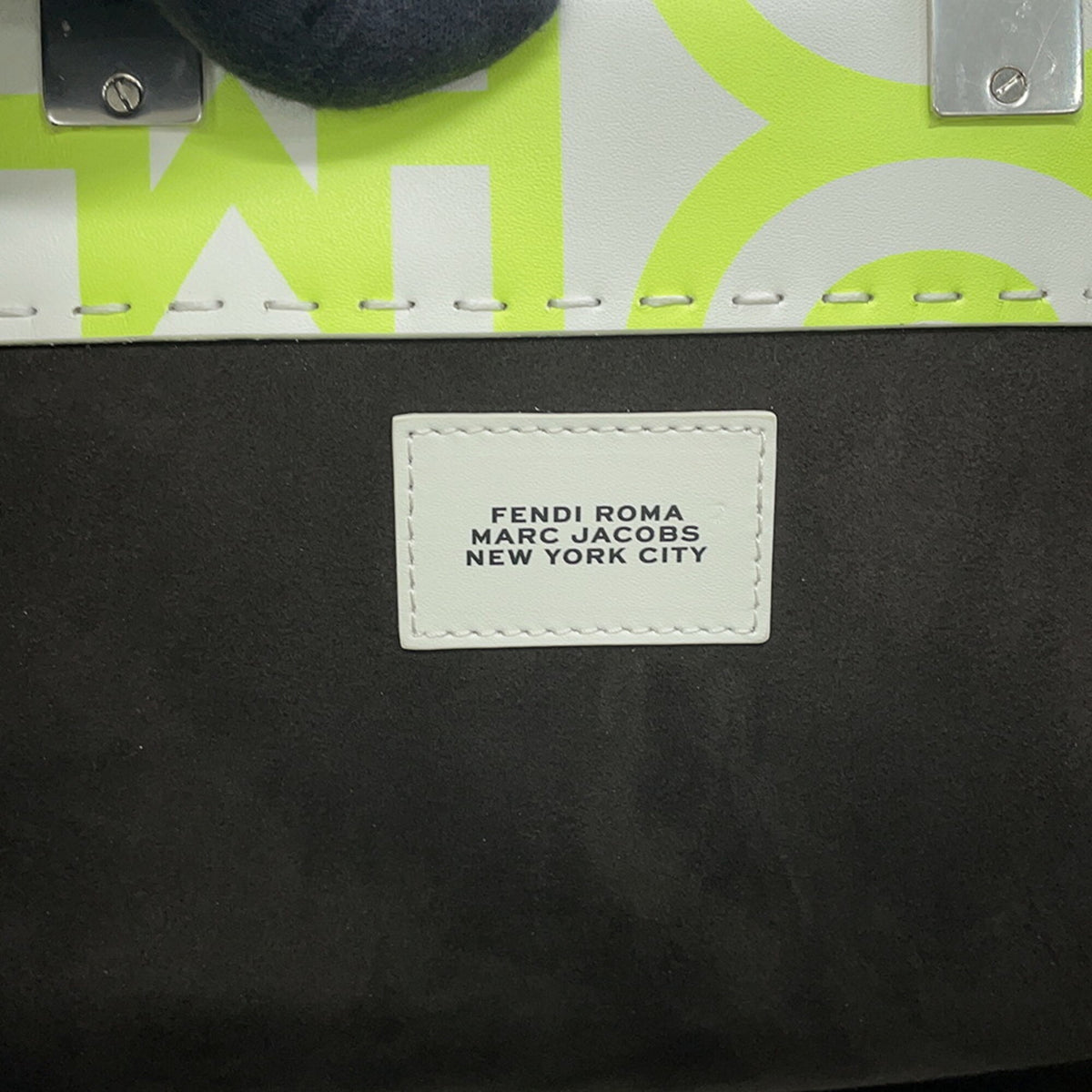 Fendi White Yellow Leather Tote Bag (Pre-Owned)