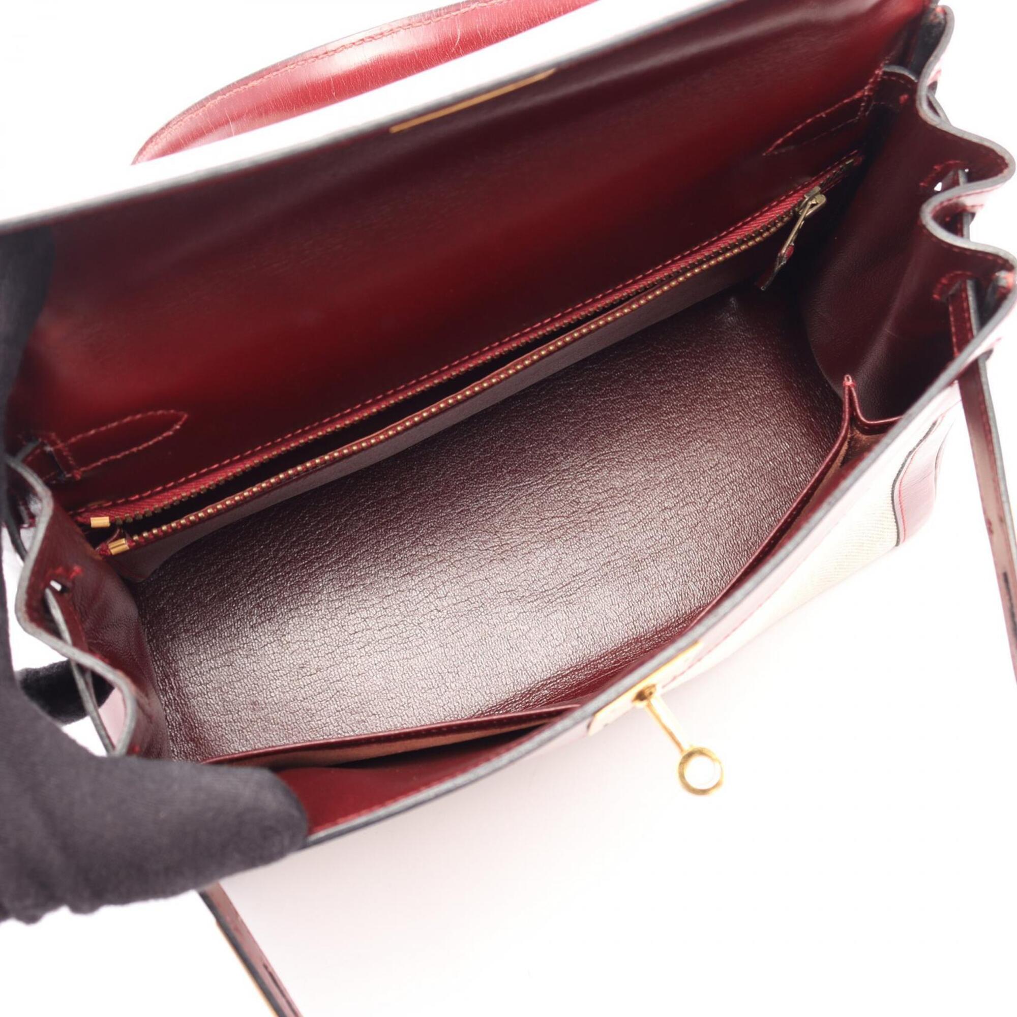 Hermes Beige Bordeaux Toile H Handbag (Pre-Owned)
