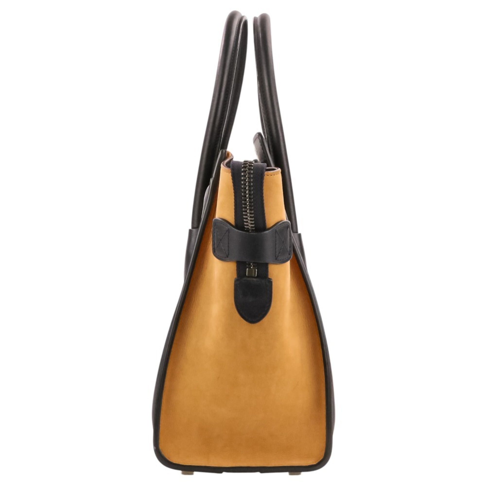 Celine Beige Black White Leather Handbag Tote Bag (Pre-Owned)