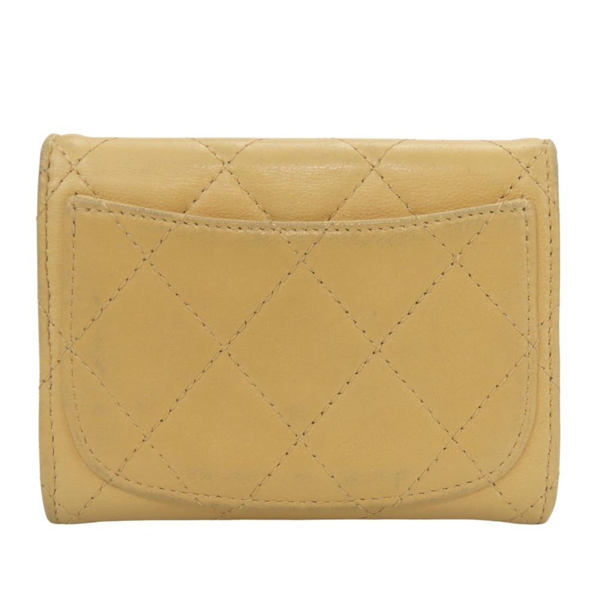 Chanel Beige Leather Coin Purse/Coin Case (Pre-Owned)