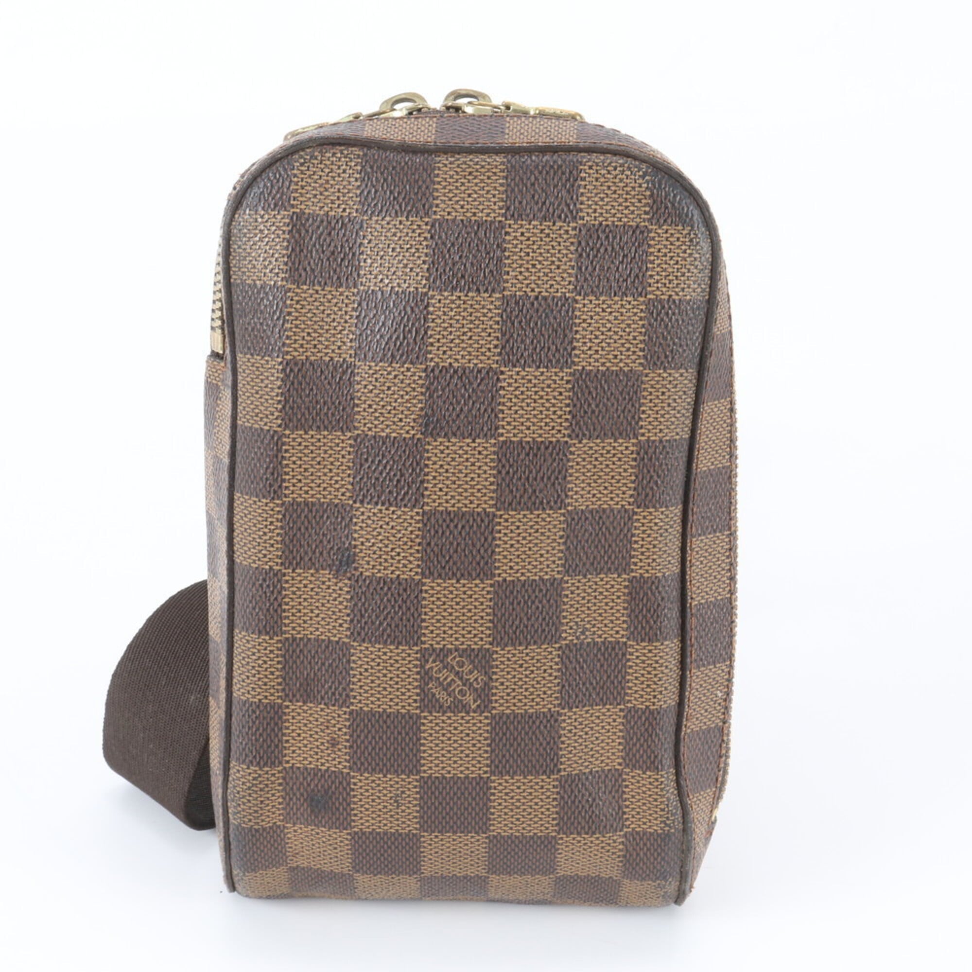 Louis Vuitton Brown Damier Canvas White Coated Canvas Leather Pouch Sling Bag (Pre-Owned)