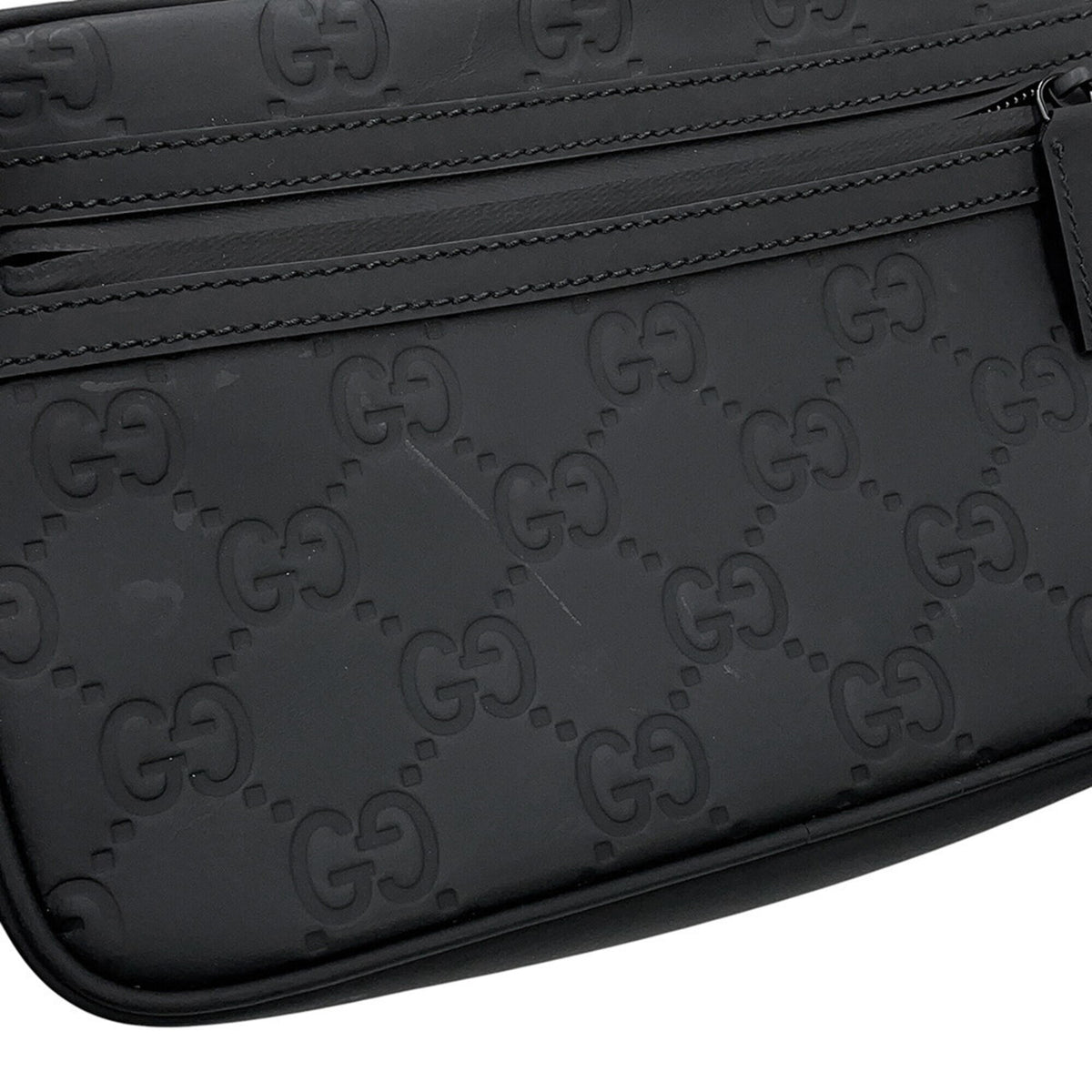 Gucci Black Rubber Canvas Shoulder Bag (Pre-Owned)