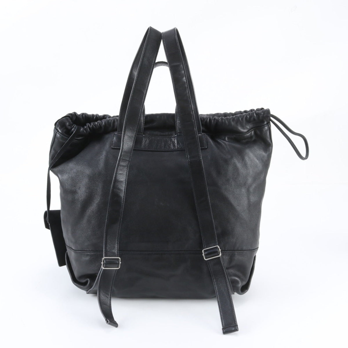 Saint Laurent Black Leather Backpack Tote Bag (Pre-Owned)