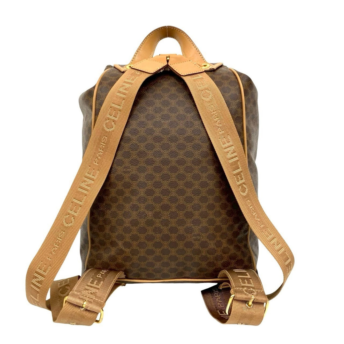 Celine Brown Leather Pvc Backpack (Pre-Owned)