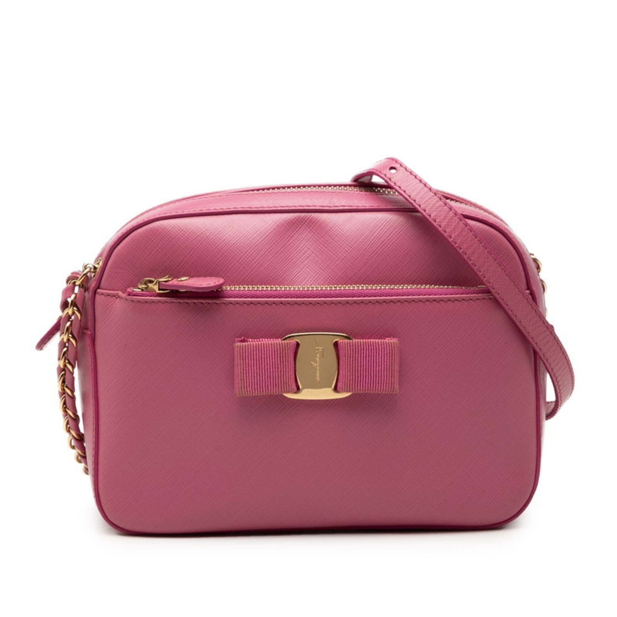 Salvatore Ferragamo Pink Leather Shoulder Bag (Pre-Owned)