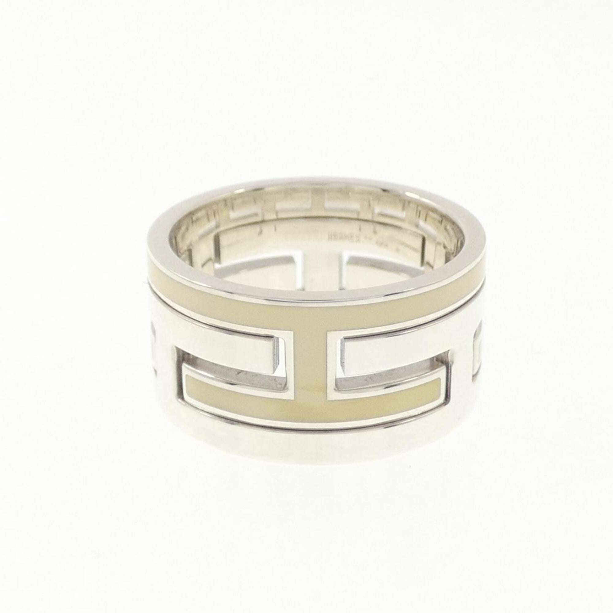 Hermes Silver Silver 925 Band Ring (Pre-Owned)
