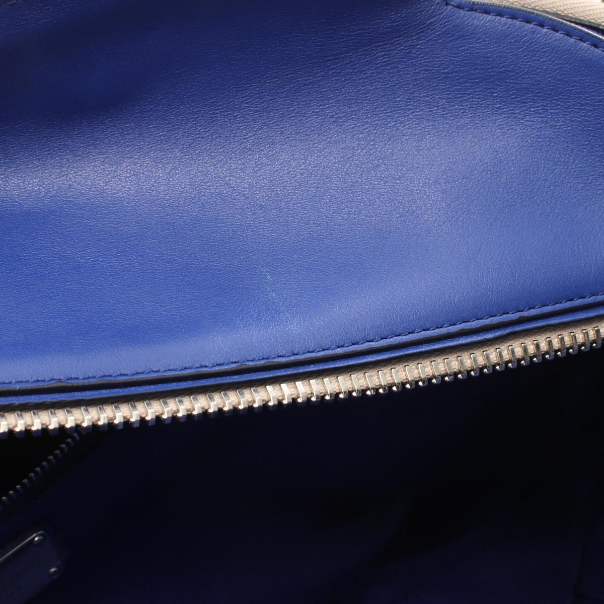Salvatore Ferragamo Blue Ivory Canvas Leather Handbag (Pre-Owned)