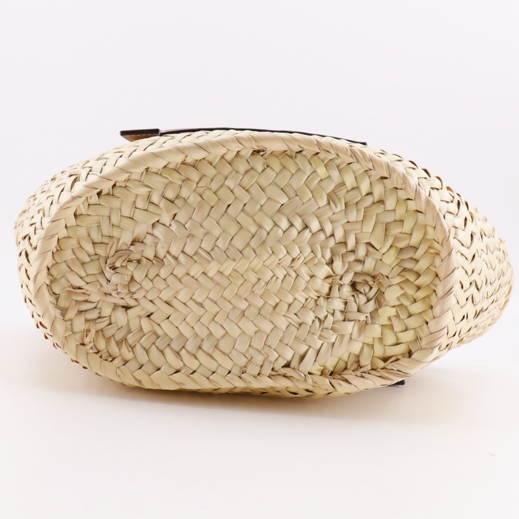 Loewe Beige Brown Raffia Leather Basket Tote Bag (Pre-Owned)