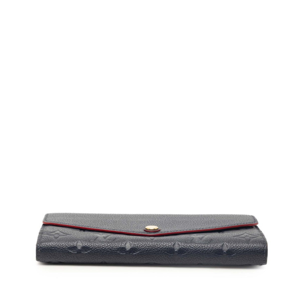 Louis Vuitton Marine Rouge Navy Leather Long Wallet (Bi-Fold) (Pre-Owned)