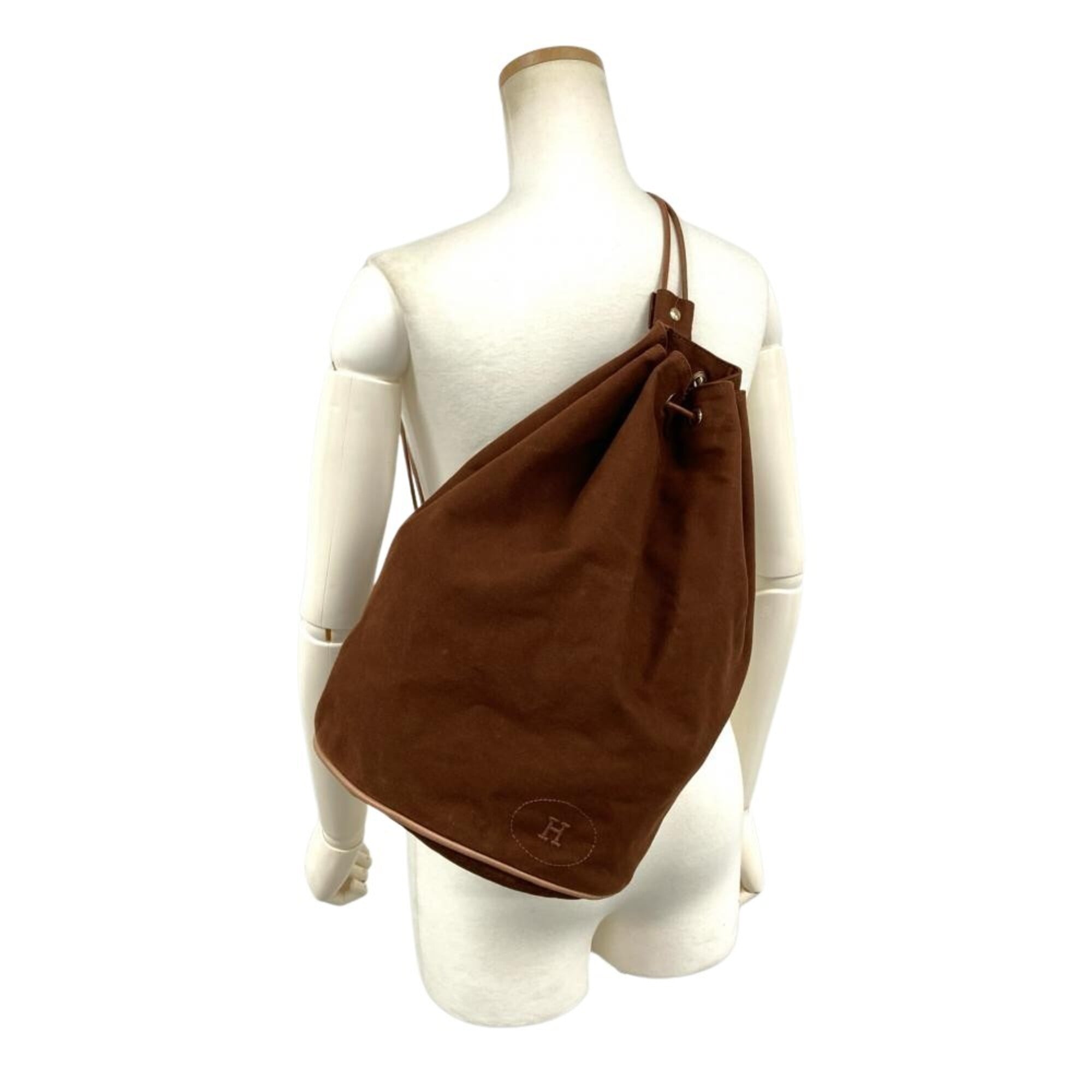 Hermes Brown Cotton Shoulder Bag (Pre-Owned)