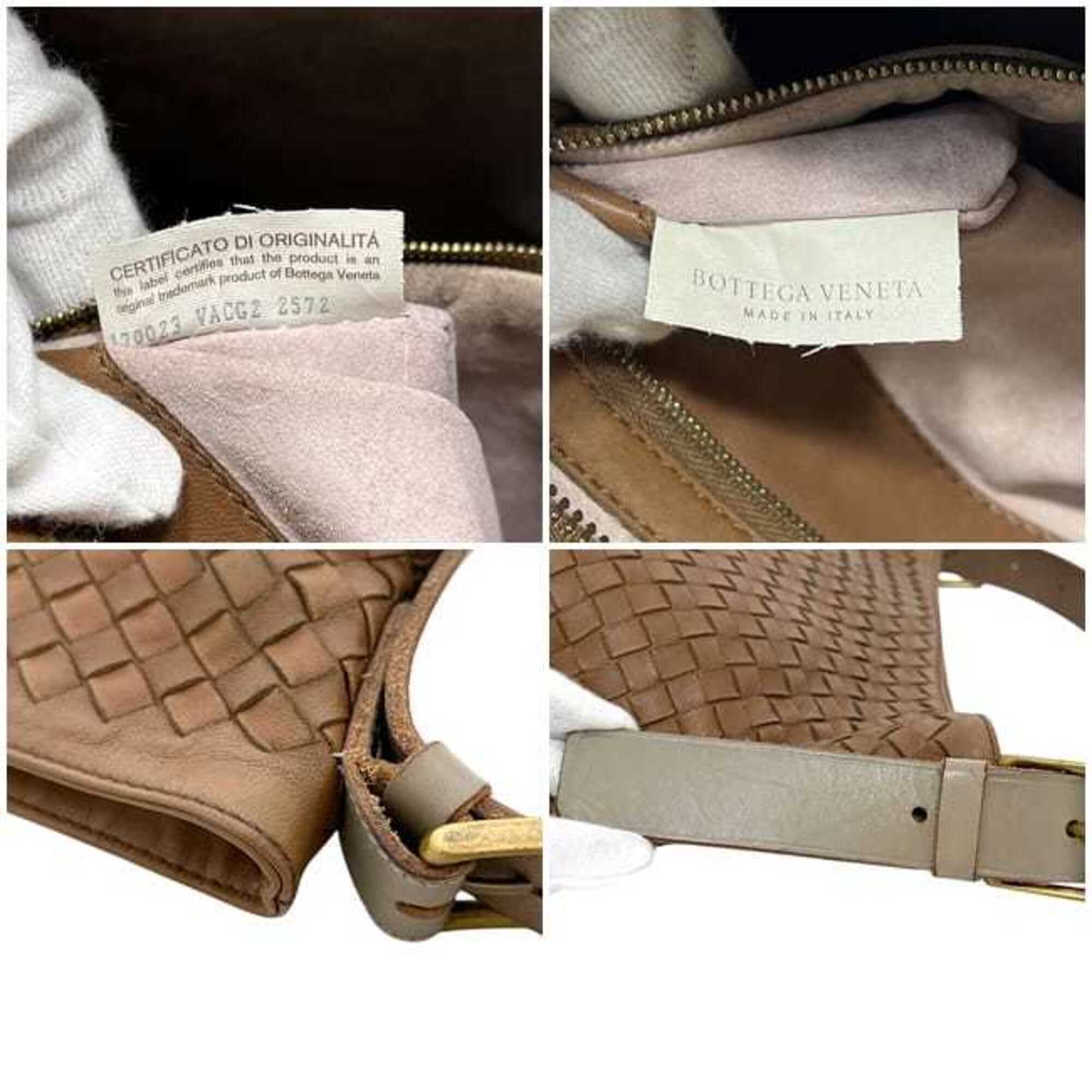 Bottega Veneta Intrecciato Brown Leather Shoulder Bag (Pre-Owned)