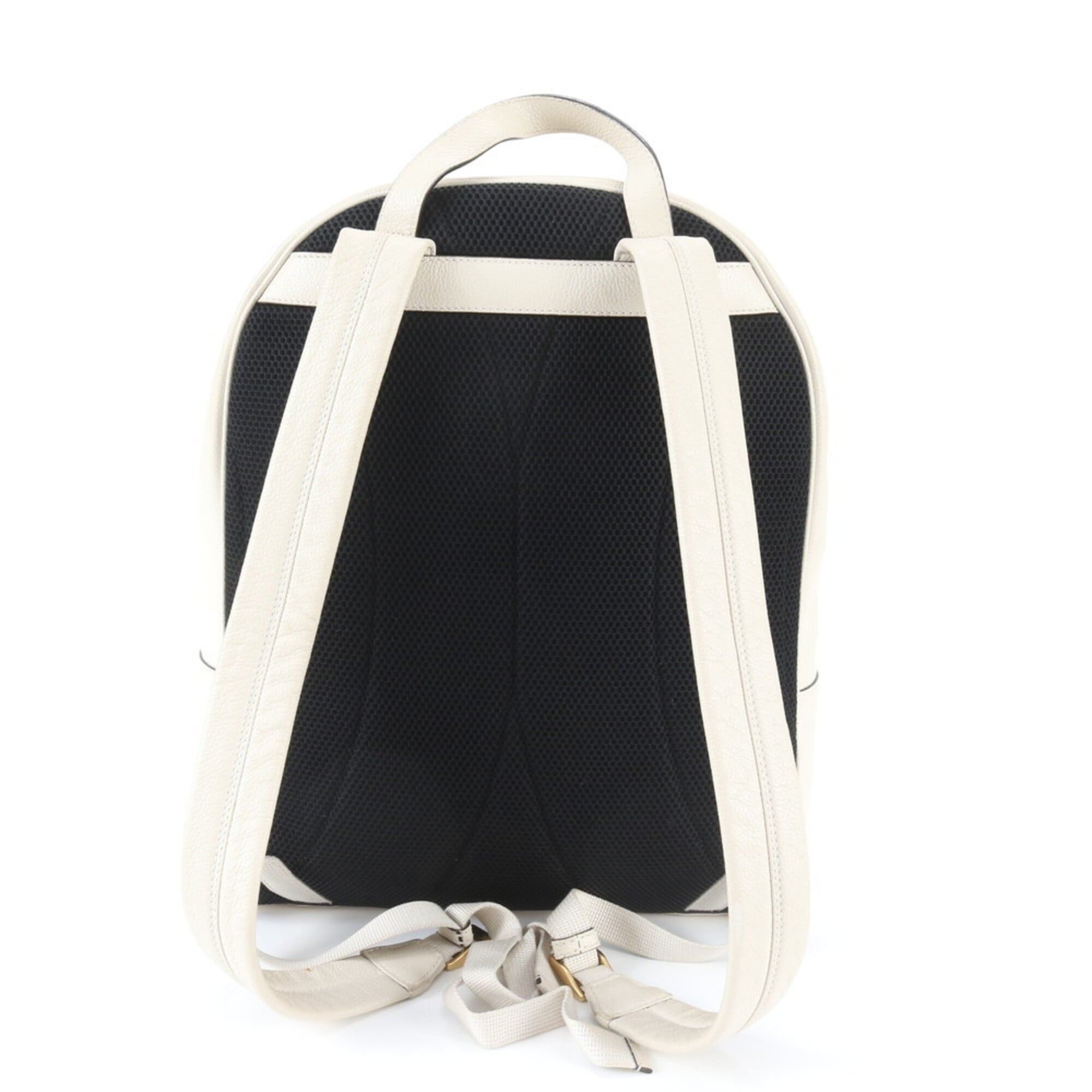 Gucci Black White Leather Backpack Shoulder Bag (Pre-Owned)