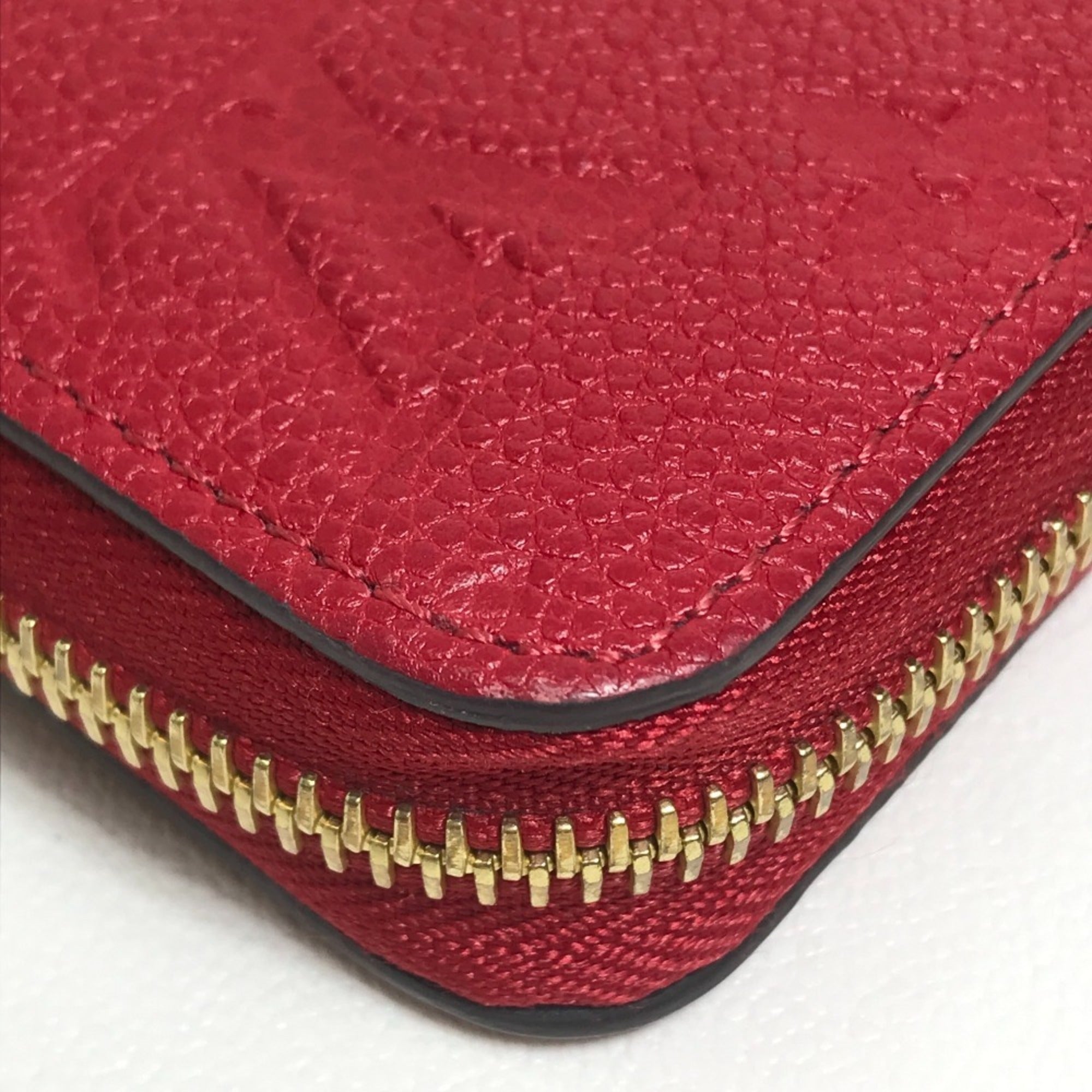 Louis Vuitton Monogram Empreinte Cherry Red Color Monogram Empreinte Long Wallet (Bi-Fold) (Pre-Owned)
