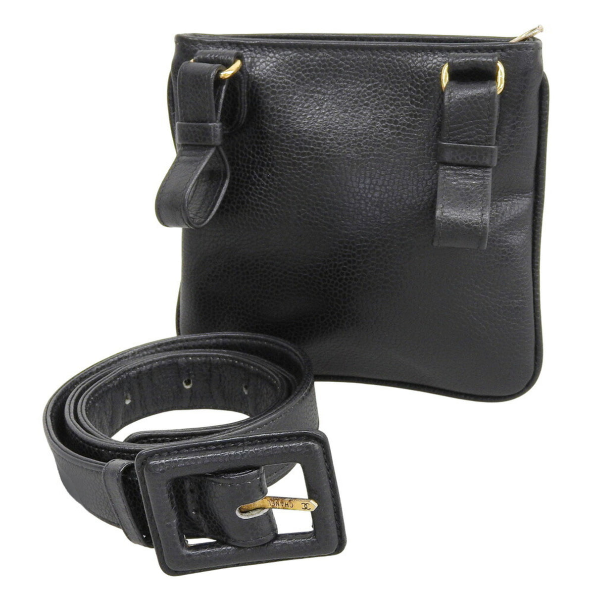 Chanel Black Grained Calfskin Fanny Pack (Pre-Owned)