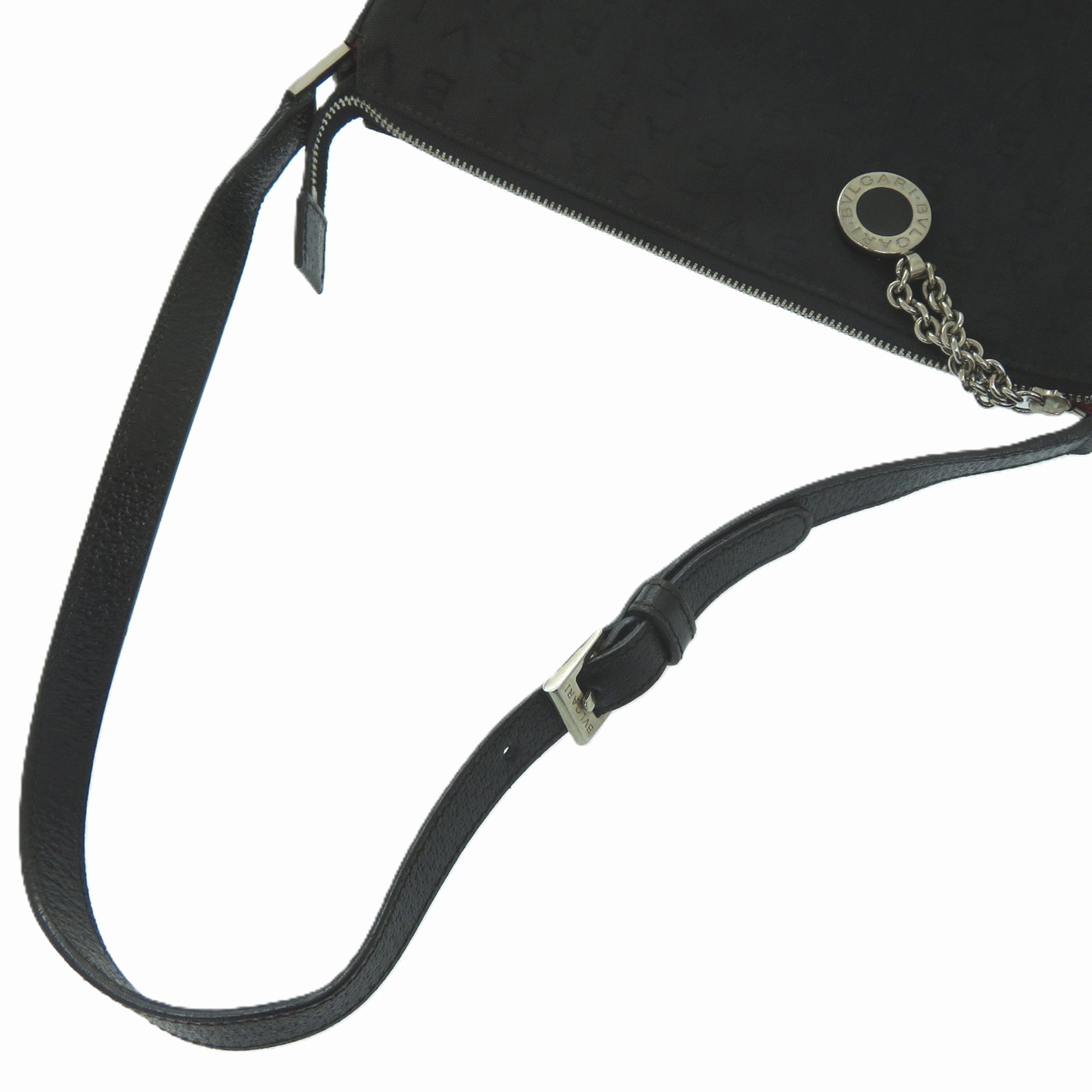 Bvlgari Black Canvas Leather Shoulder Bag (Pre-Owned)