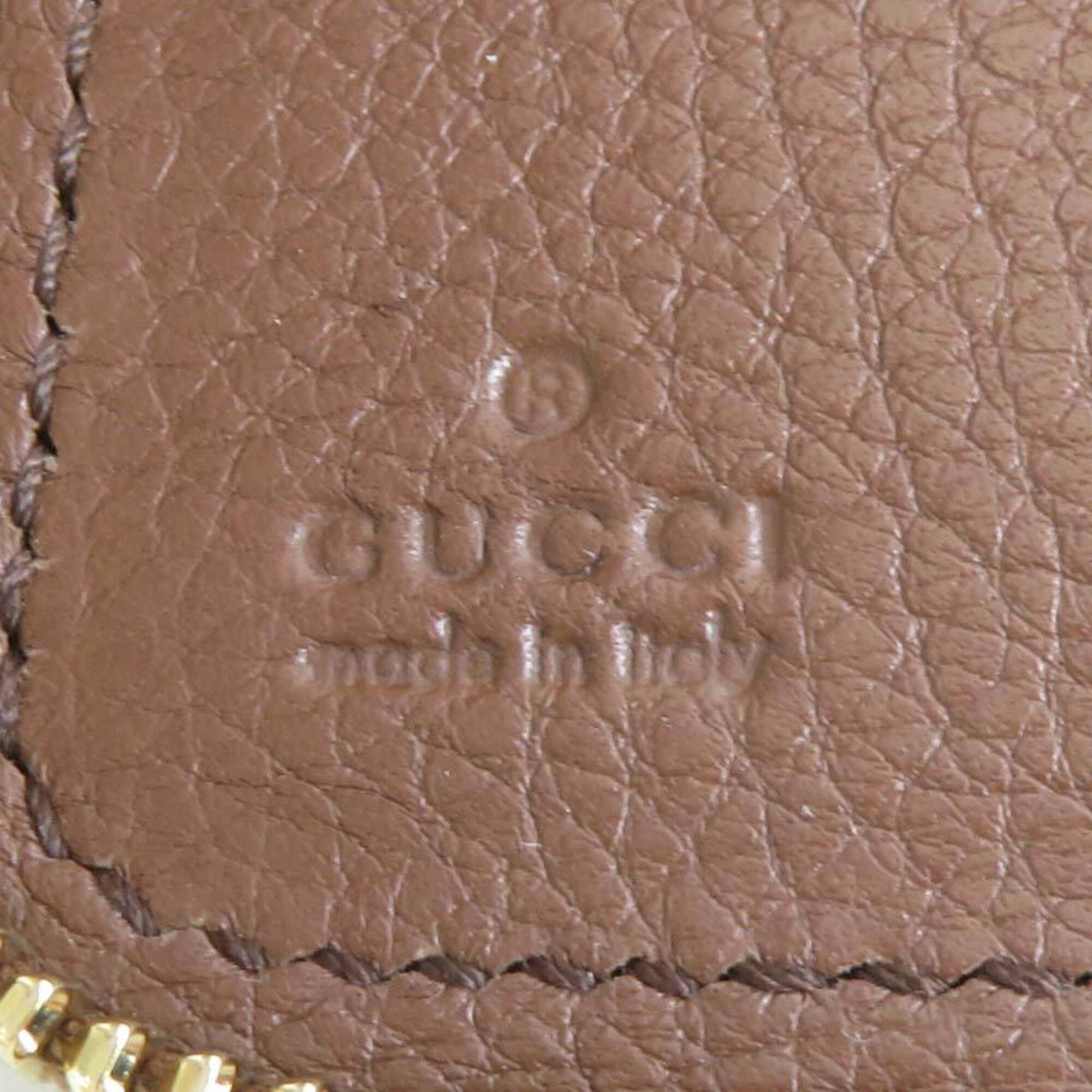 Gucci Brown Leather Long Wallet (Bi-Fold) (Pre-Owned)