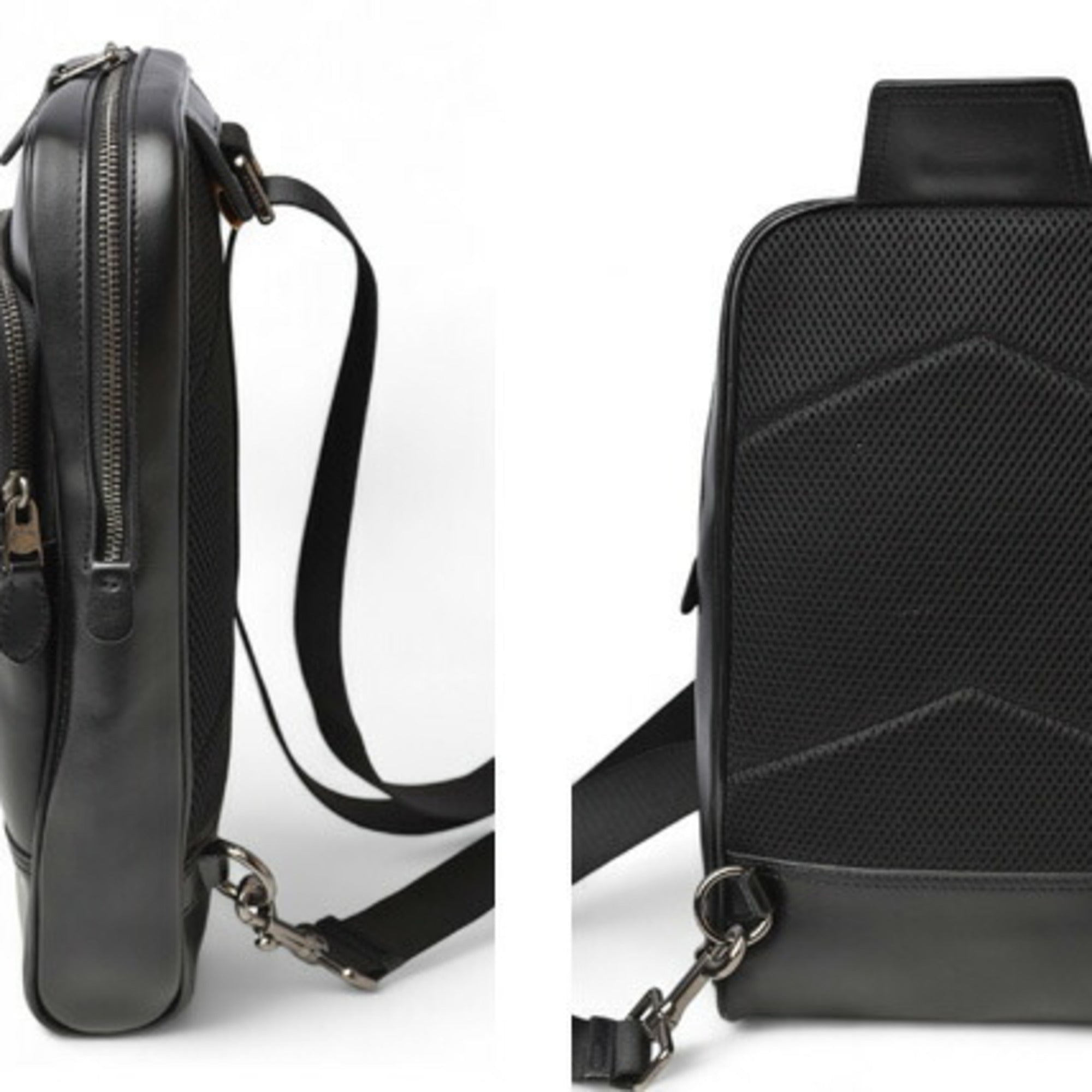 Coach Black Leather Shoulder Bag Sling Bag (Pre-Owned)