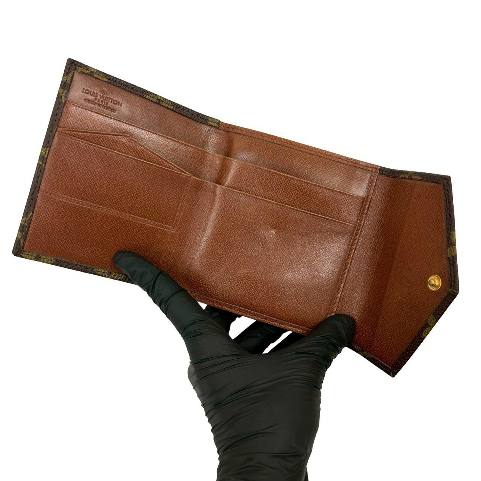 Louis Vuitton Brown Leather Pvc Wallet (Tri-Fold) (Pre-Owned)