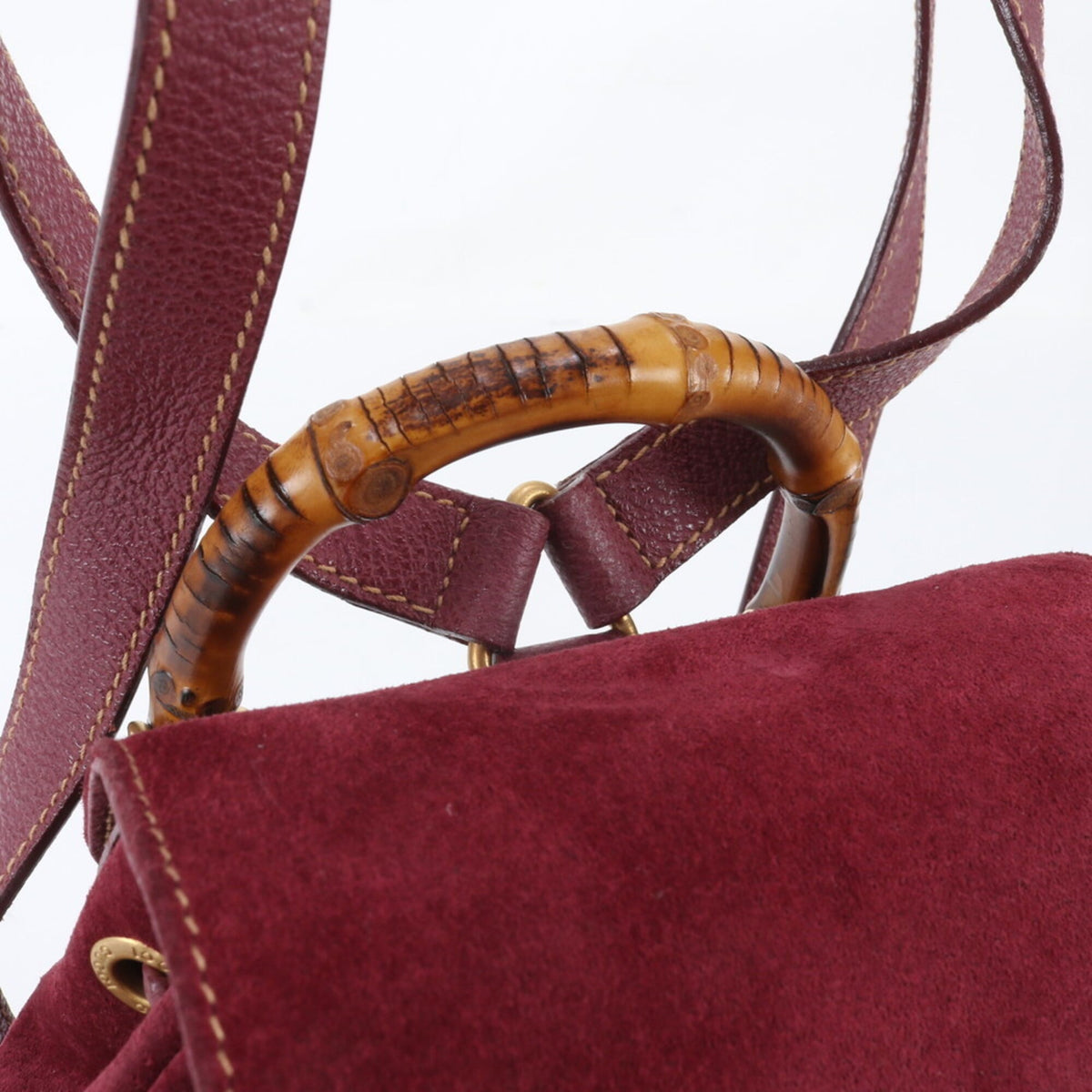 Gucci Bordeaux Leather Backpack (Pre-Owned)