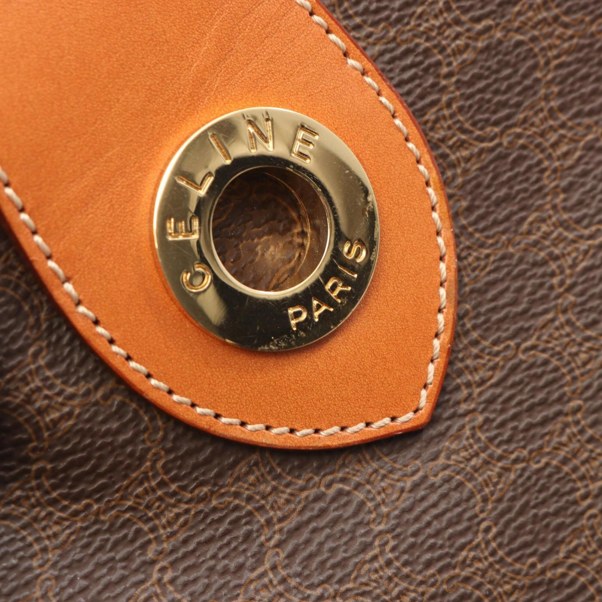 Celine Brown Coated Canvas Leather Handbag (Pre-Owned)