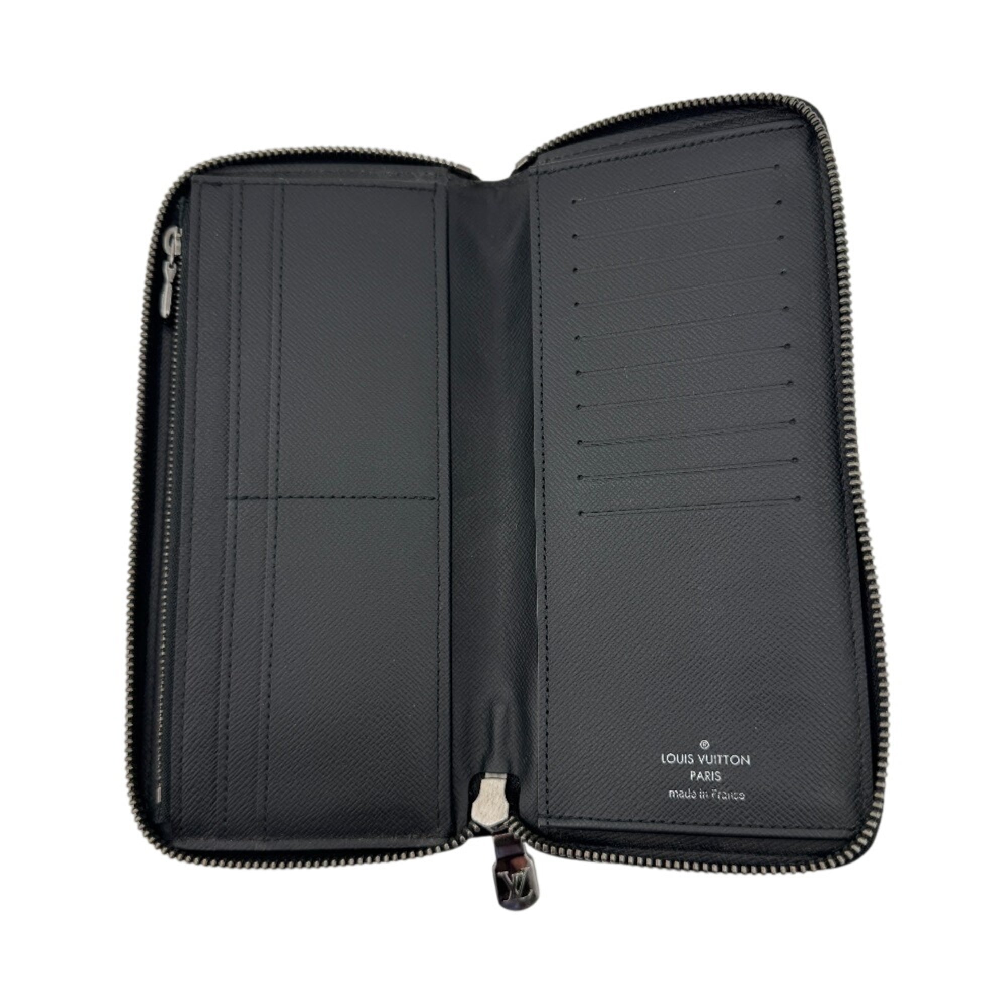 Louis Vuitton Black Leather Long Wallet (Bi-Fold) (Pre-Owned)
