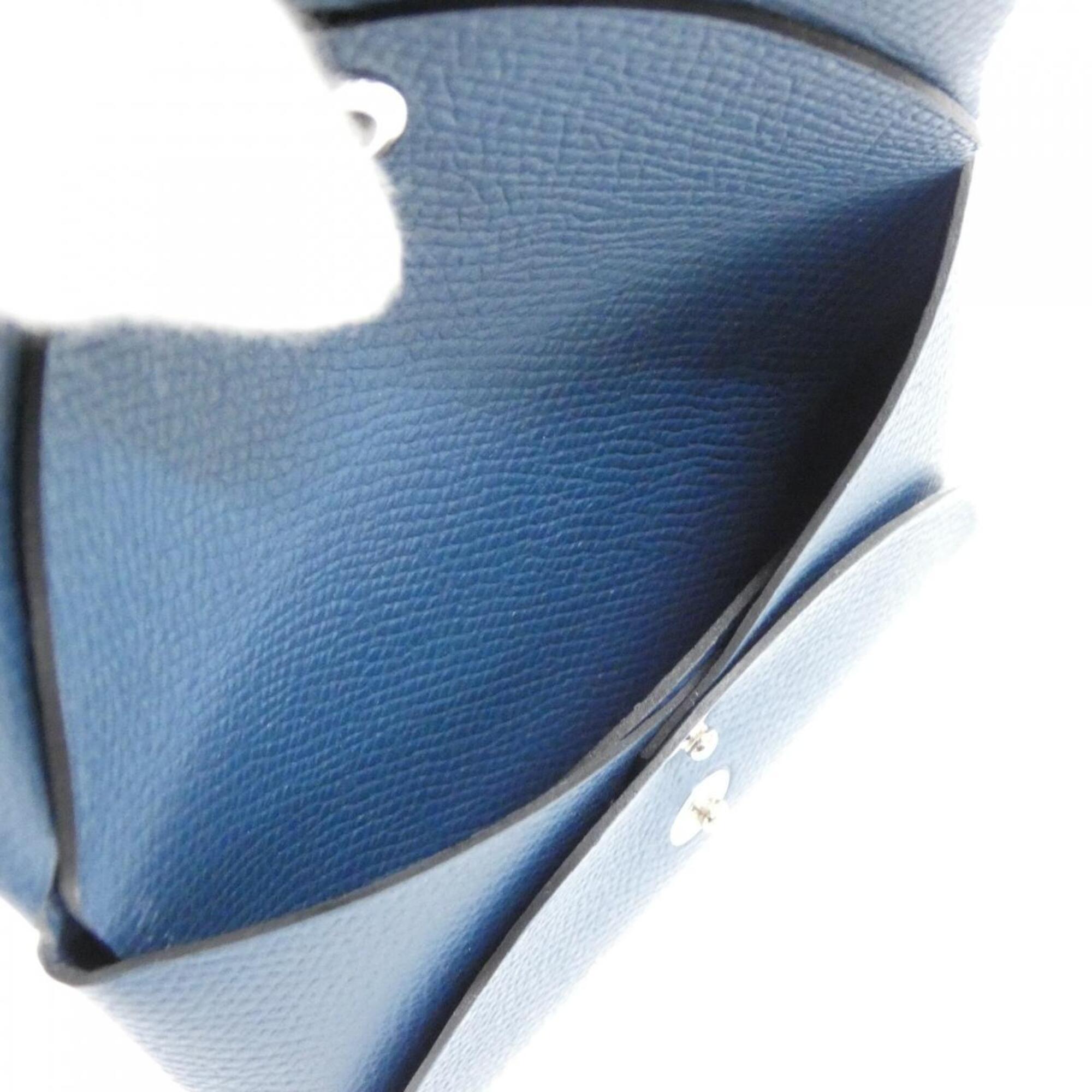 Hermes Blue Epsom Leather Coin Purse/Coin Case (Pre-Owned)