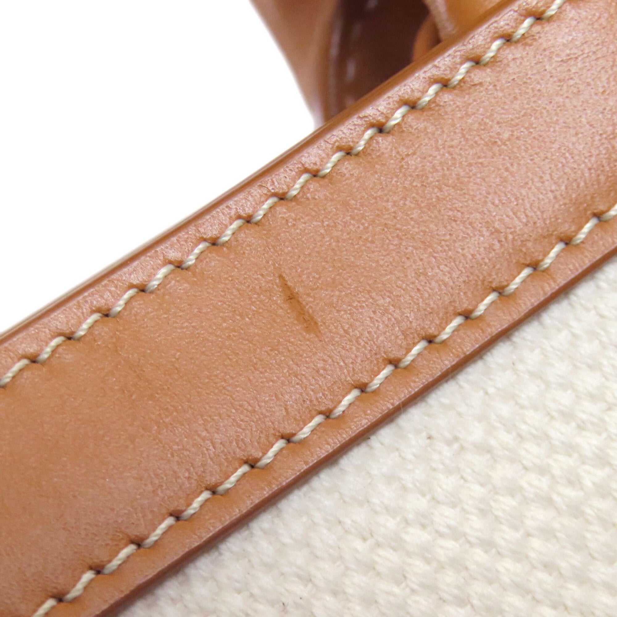 Celine Brown White Canvas Handbag (Pre-Owned)