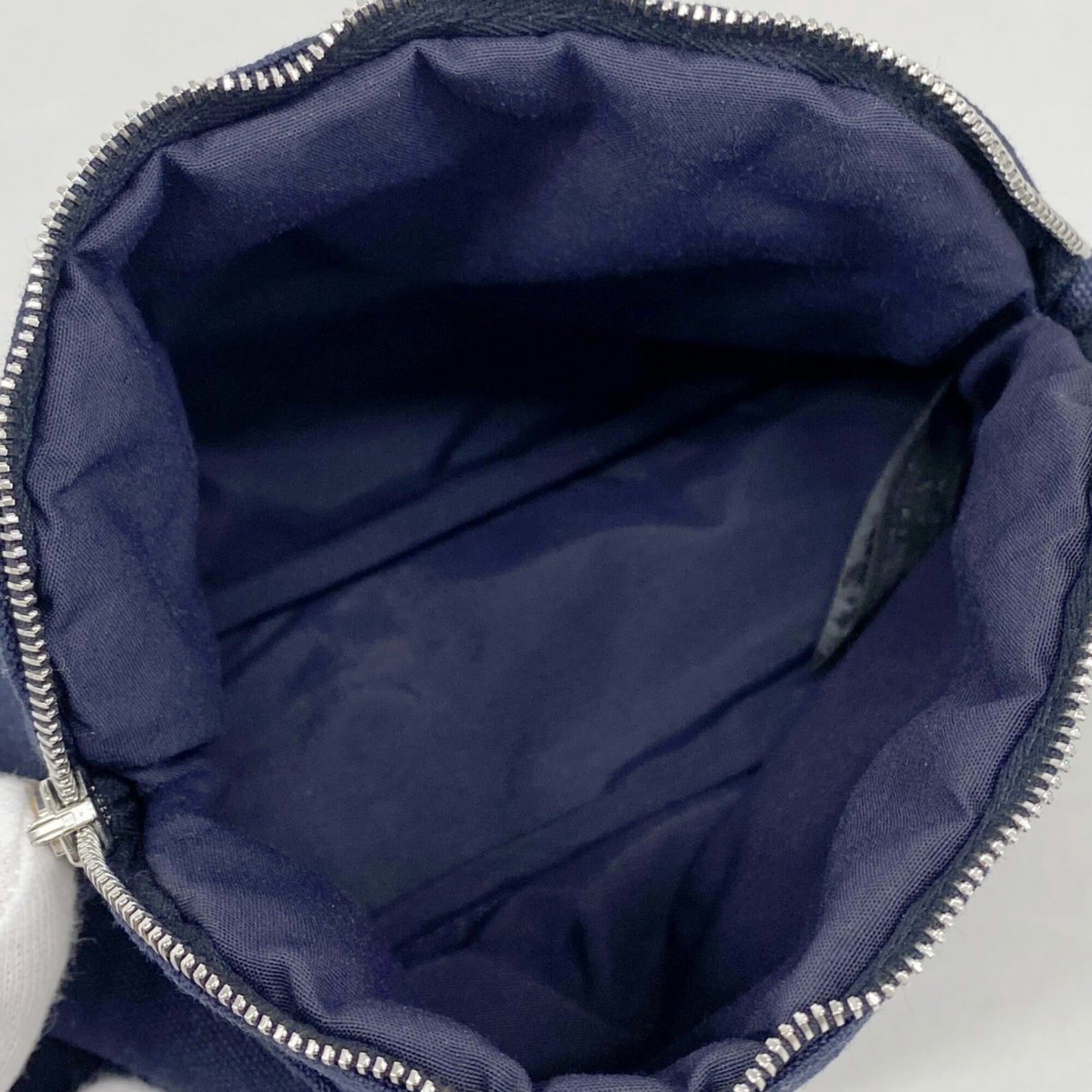 Hermes Navy Canvas Pouch (Pre-Owned)